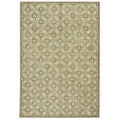 The Artful Green Green Folk Art Style Contemporary Handwowen American Hooked Rug (tapis crocheté américain)