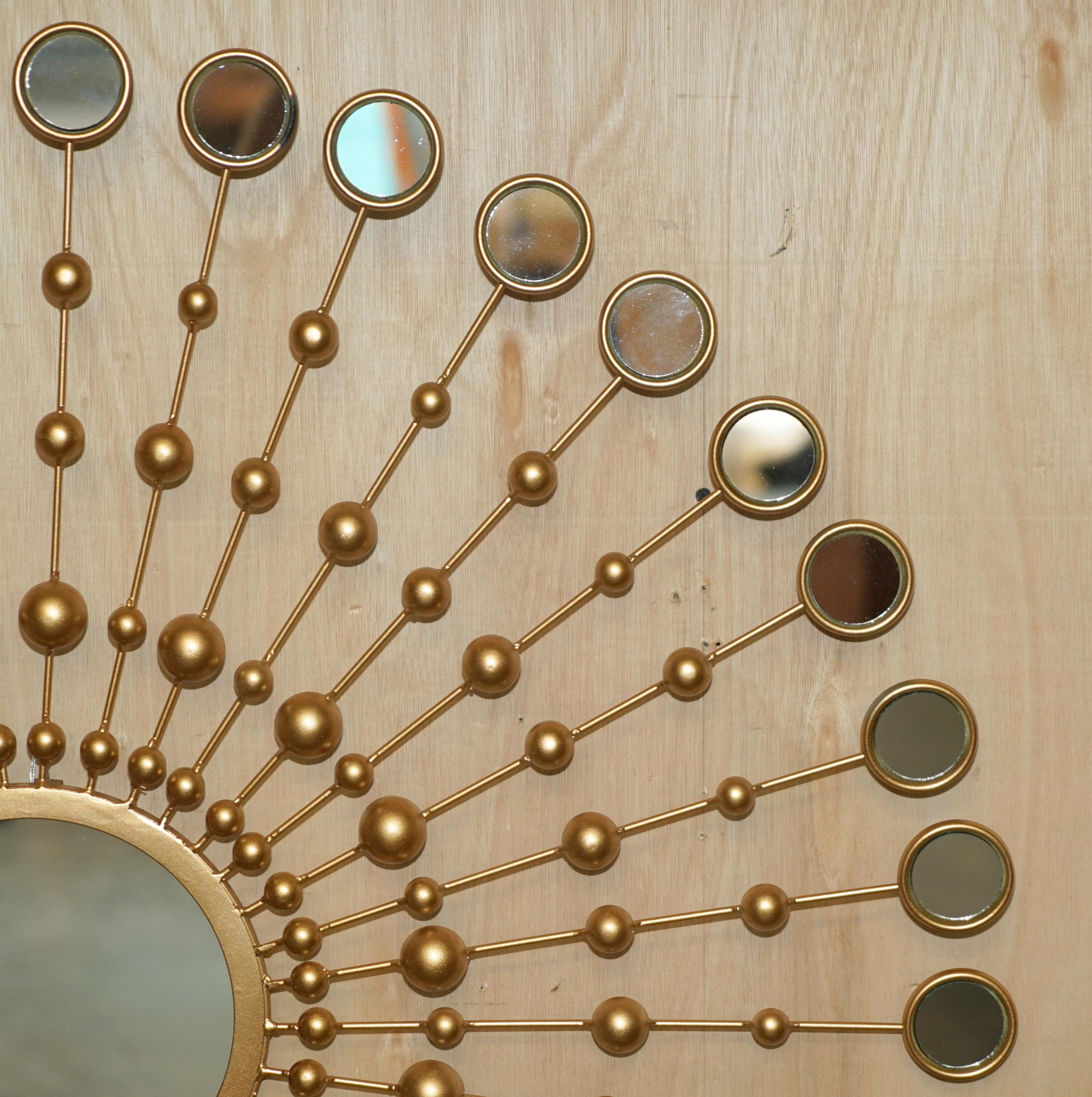 LOVELY LOOKiNG DECORATIVE LARGE WALL MIRROR WITH 36 SMALL MIRRORS IN A SUN FORM For Sale 2