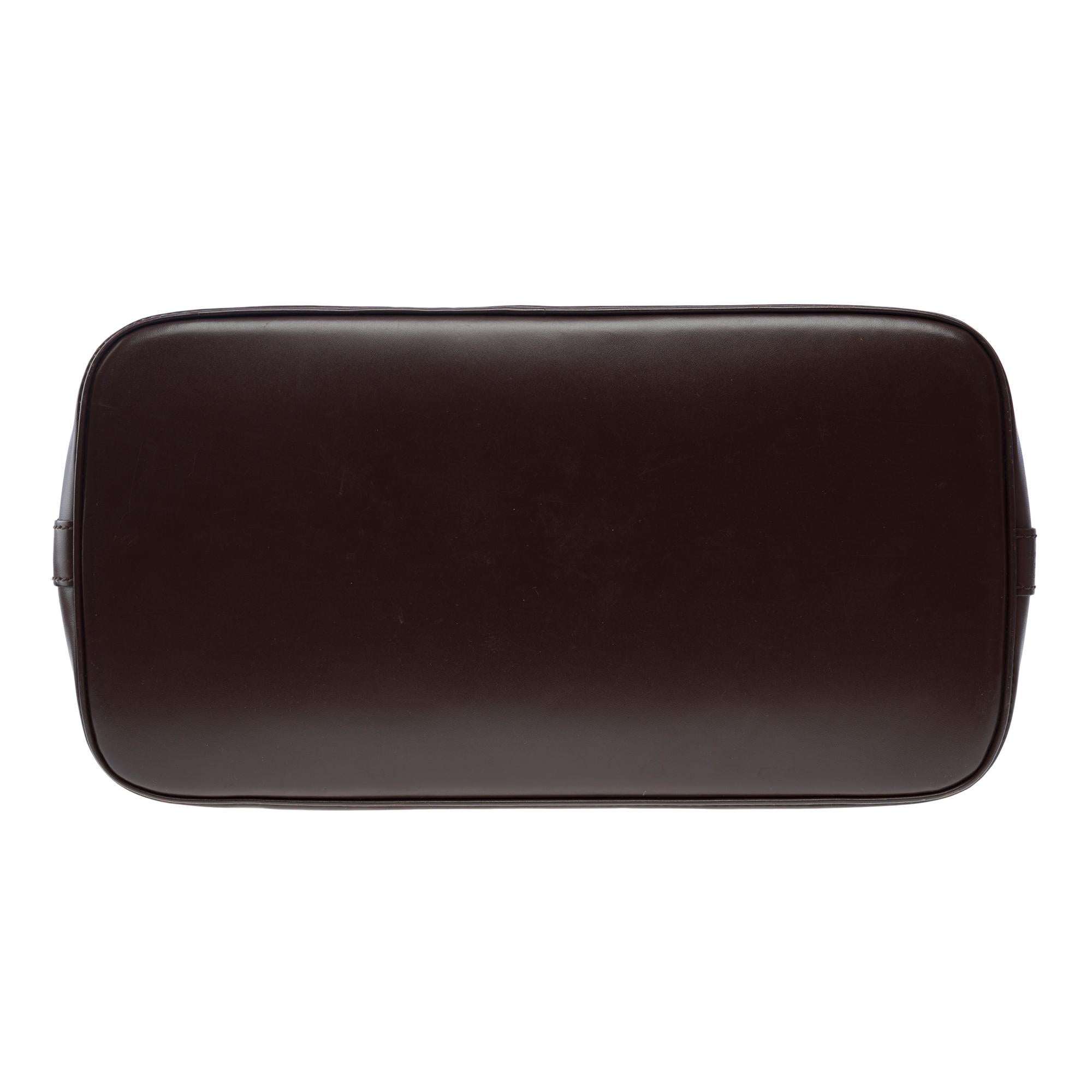 Lovely Louis Vuitton Alma handbag strap in brown damier canvas, GHW For Sale 6