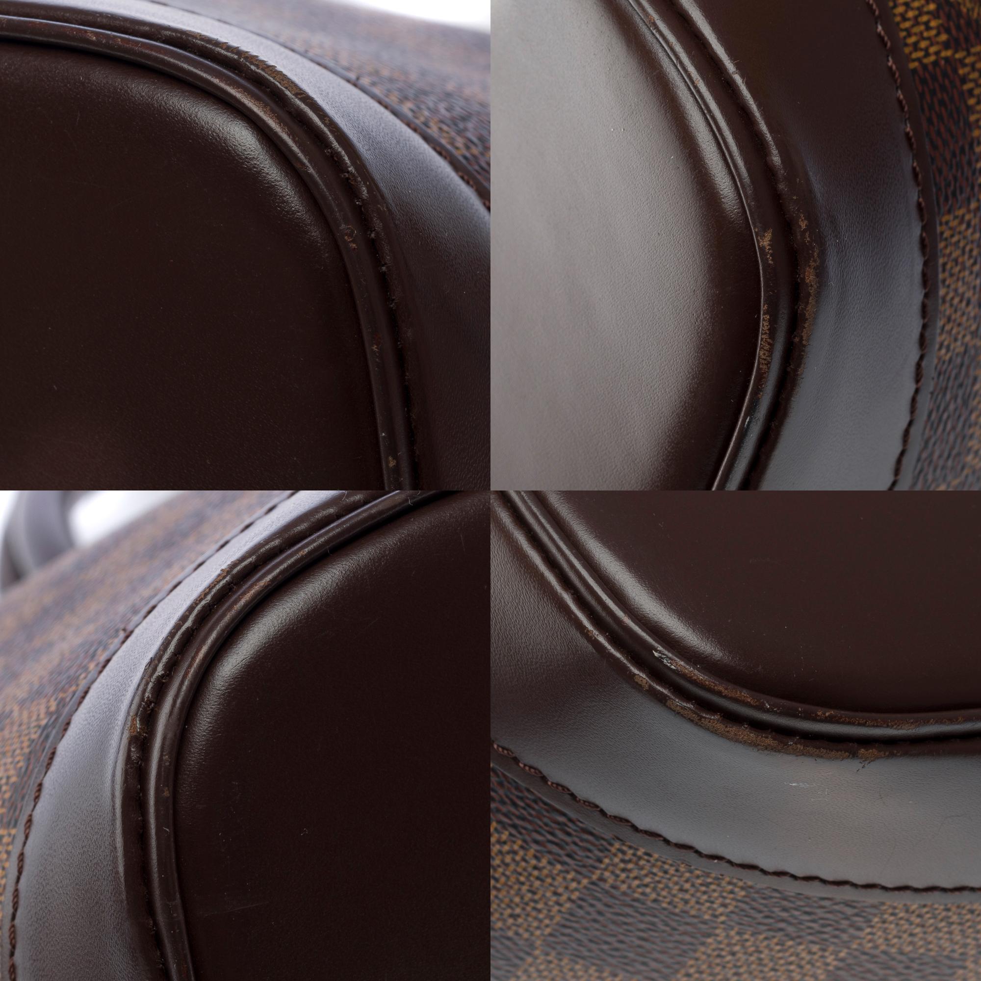 Lovely Louis Vuitton Alma handbag strap in brown damier canvas, GHW For Sale 7