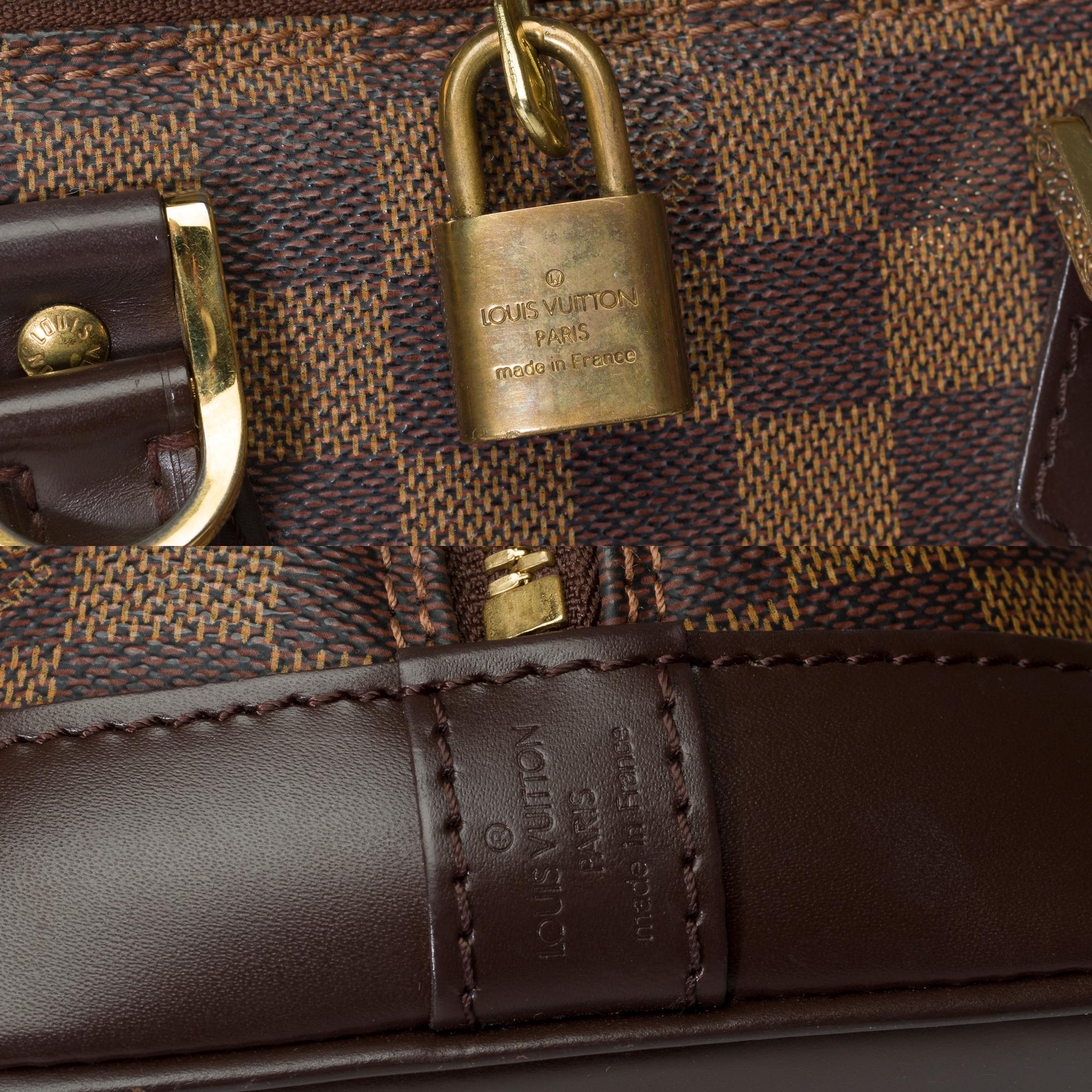 Lovely Louis Vuitton Alma handbag strap in brown damier canvas, GHW For Sale 2