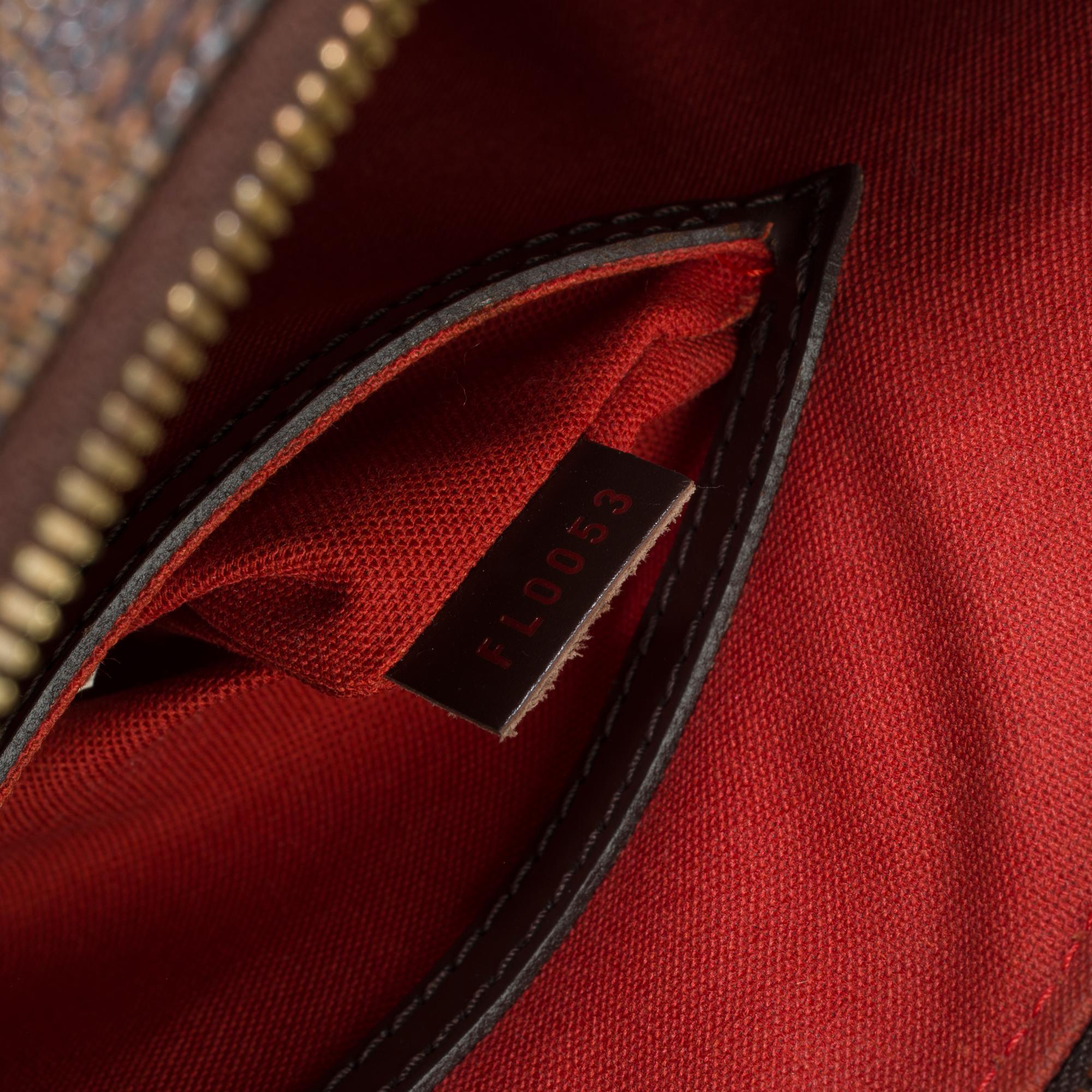 Lovely Louis Vuitton Alma handbag strap in brown damier canvas, GHW For Sale 3