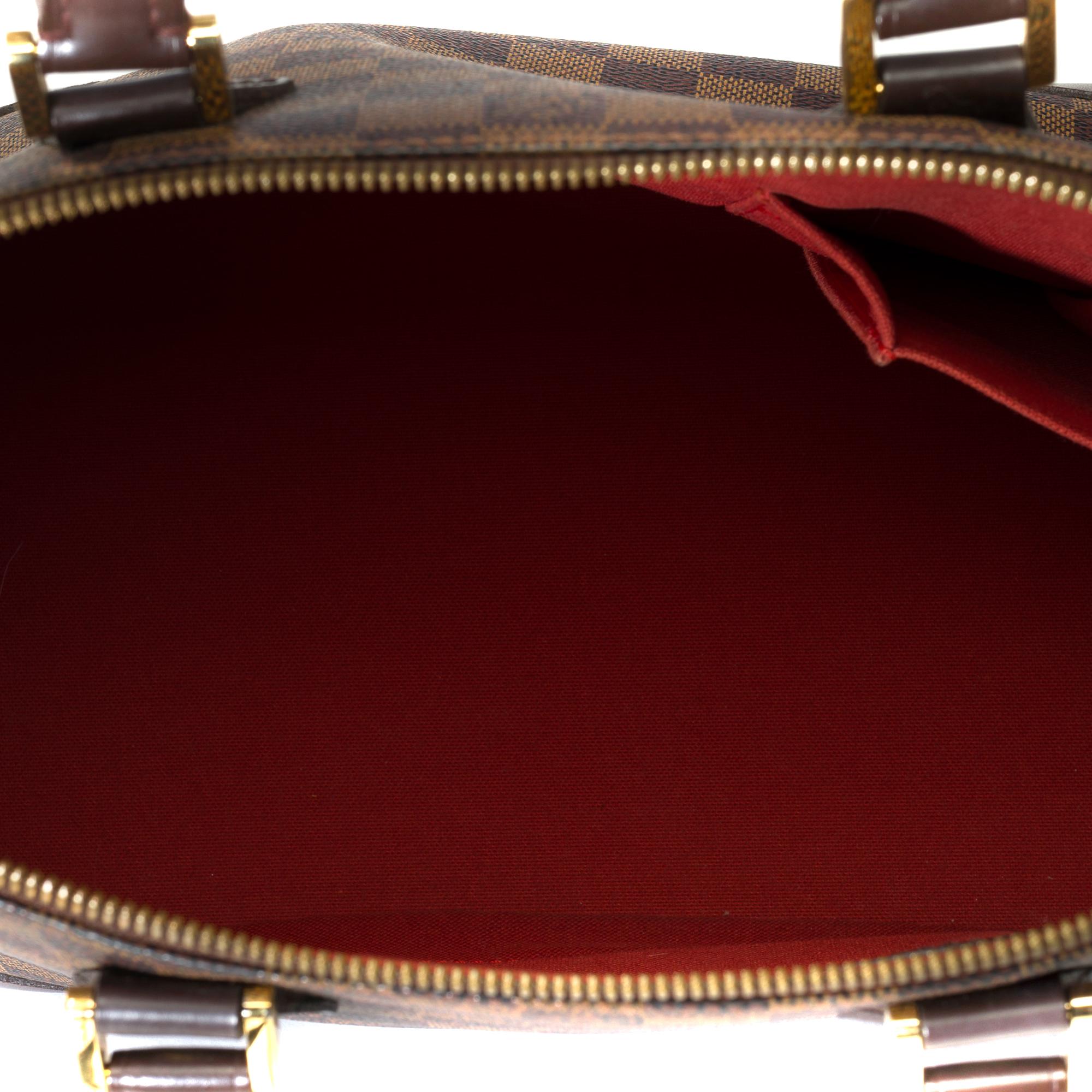 Lovely Louis Vuitton Alma handbag strap in brown damier canvas, GHW For Sale 4