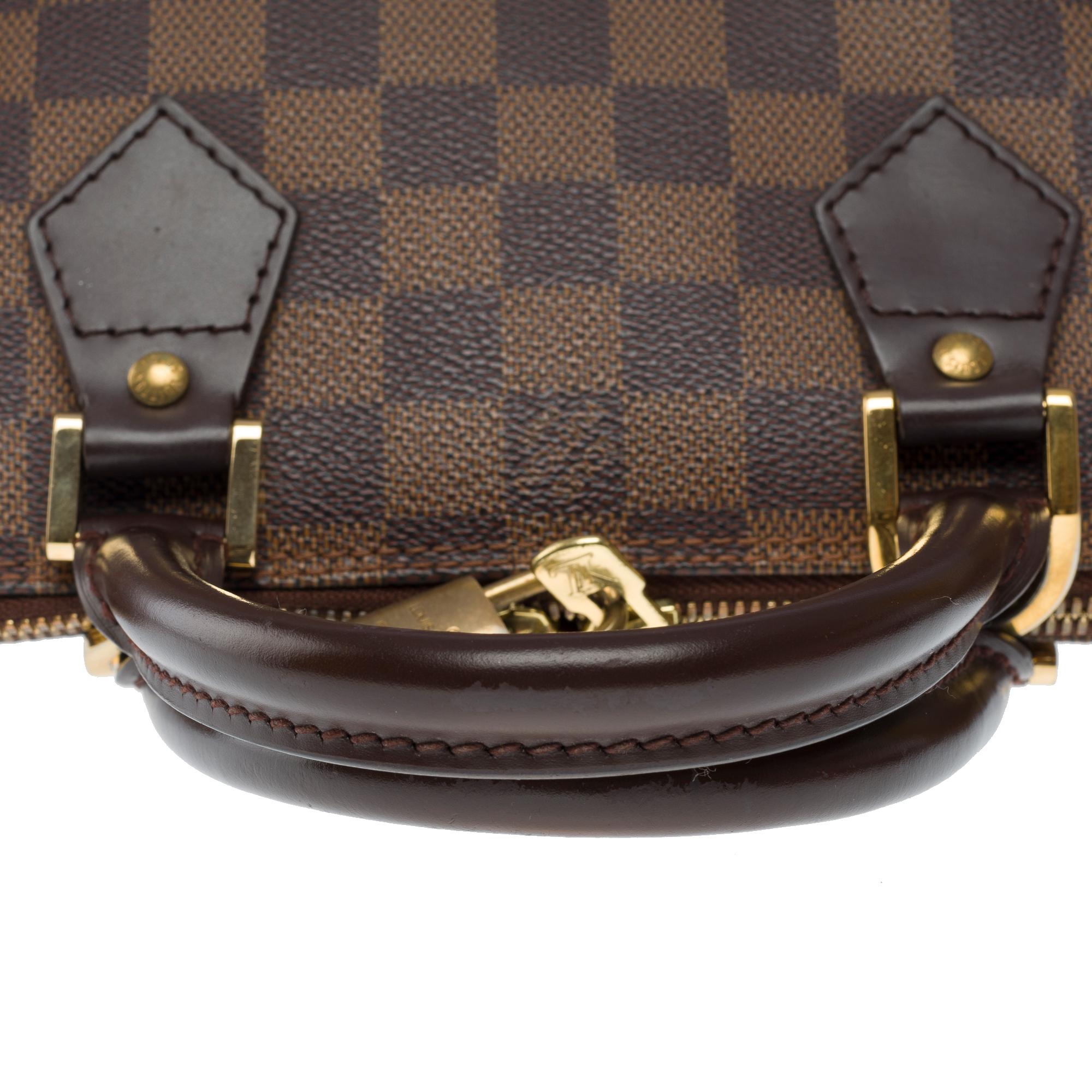 Lovely Louis Vuitton Alma handbag strap in brown damier canvas, GHW For Sale 5