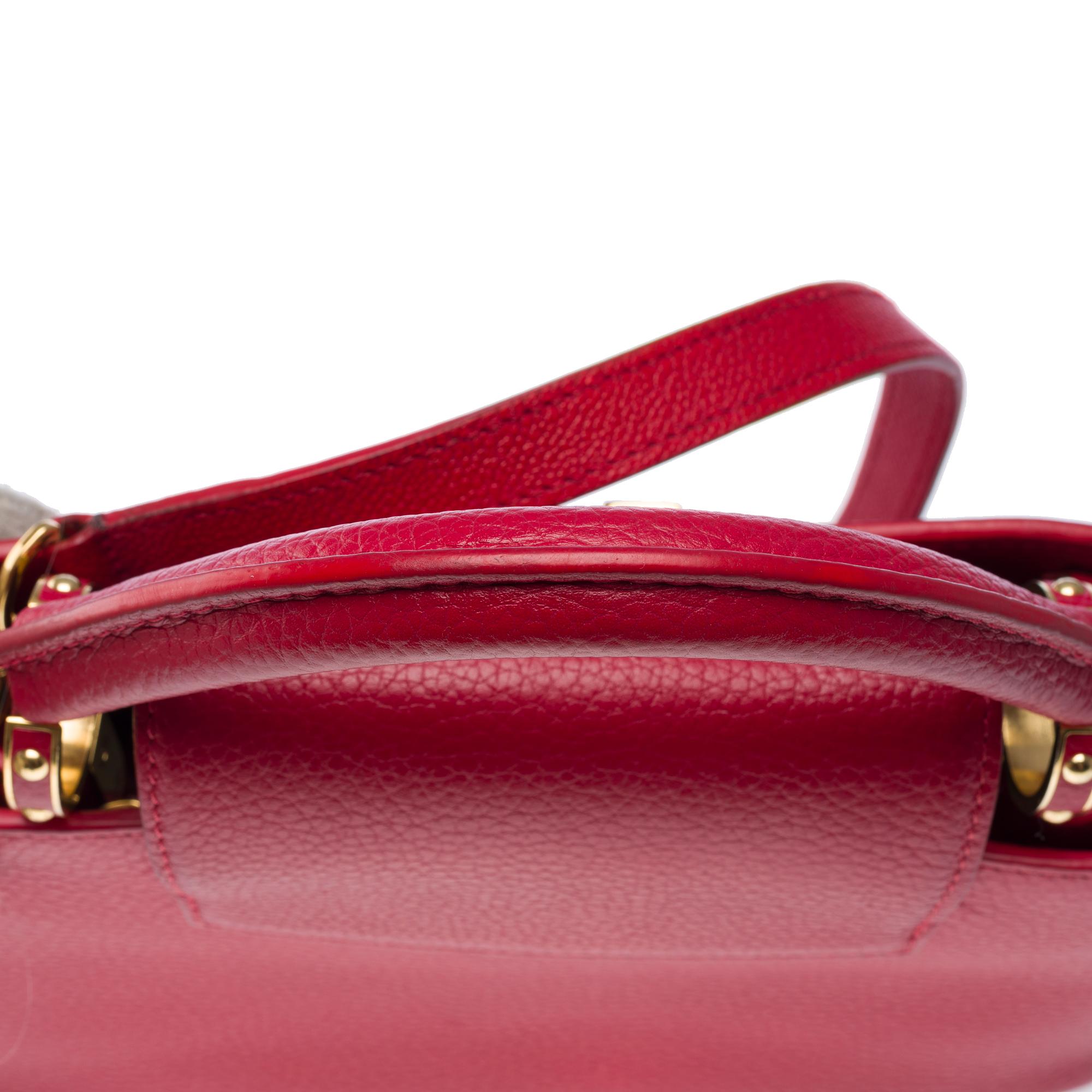 Lovely Louis Vuitton Capucines BB handbag strap in Red Scarlet leather, GHW 6