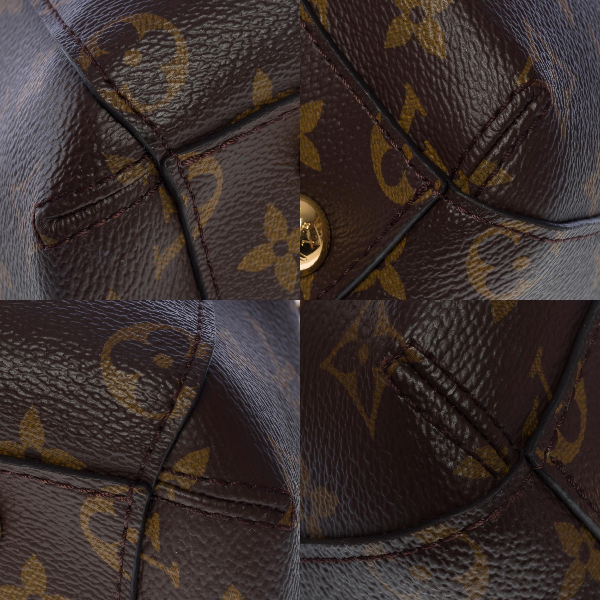 Lovely Louis Vuitton Montaigne BB handbag strap in brown monogram canvas, GHW For Sale 6