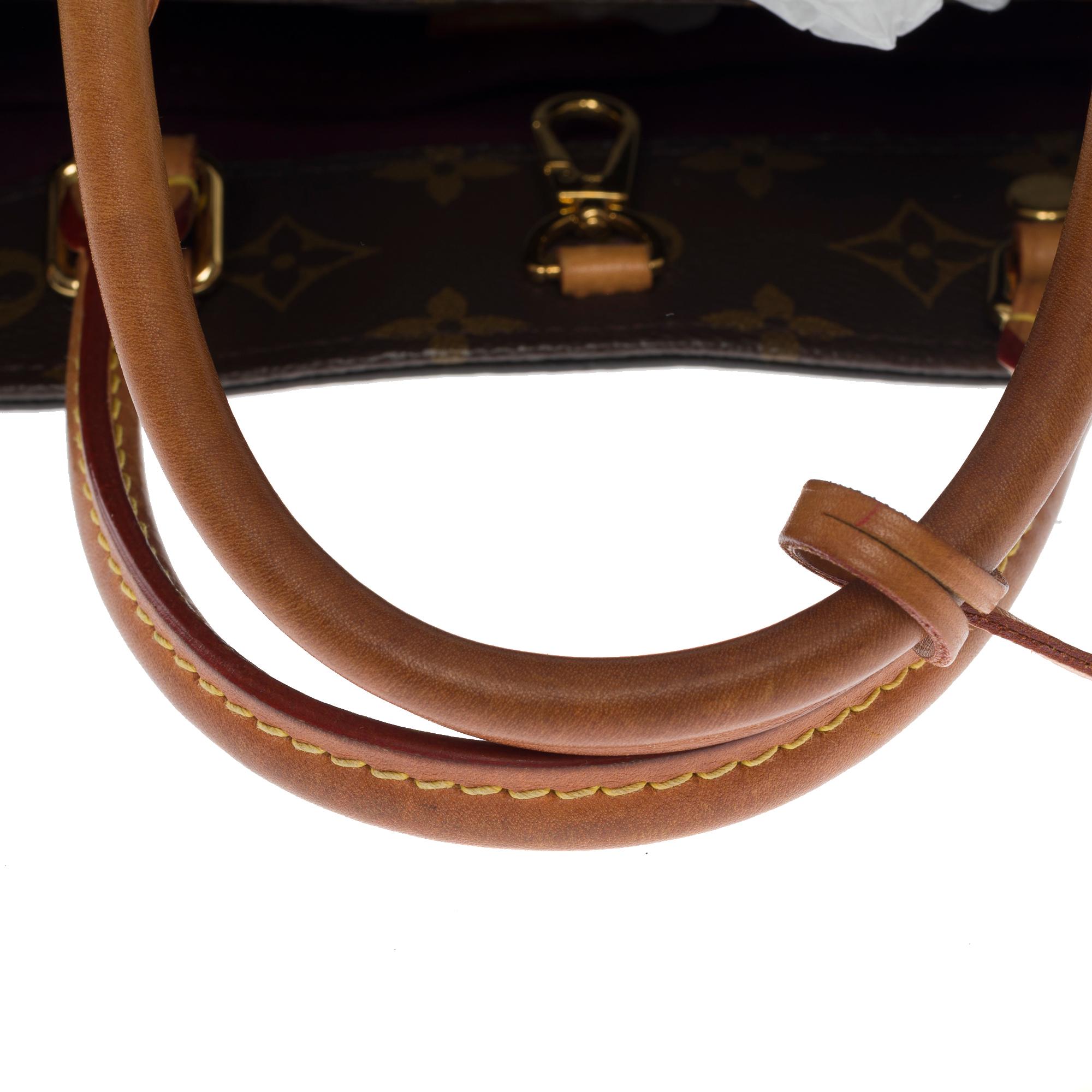 Lovely Louis Vuitton Montaigne BB handbag strap in brown monogram canvas, GHW For Sale 4