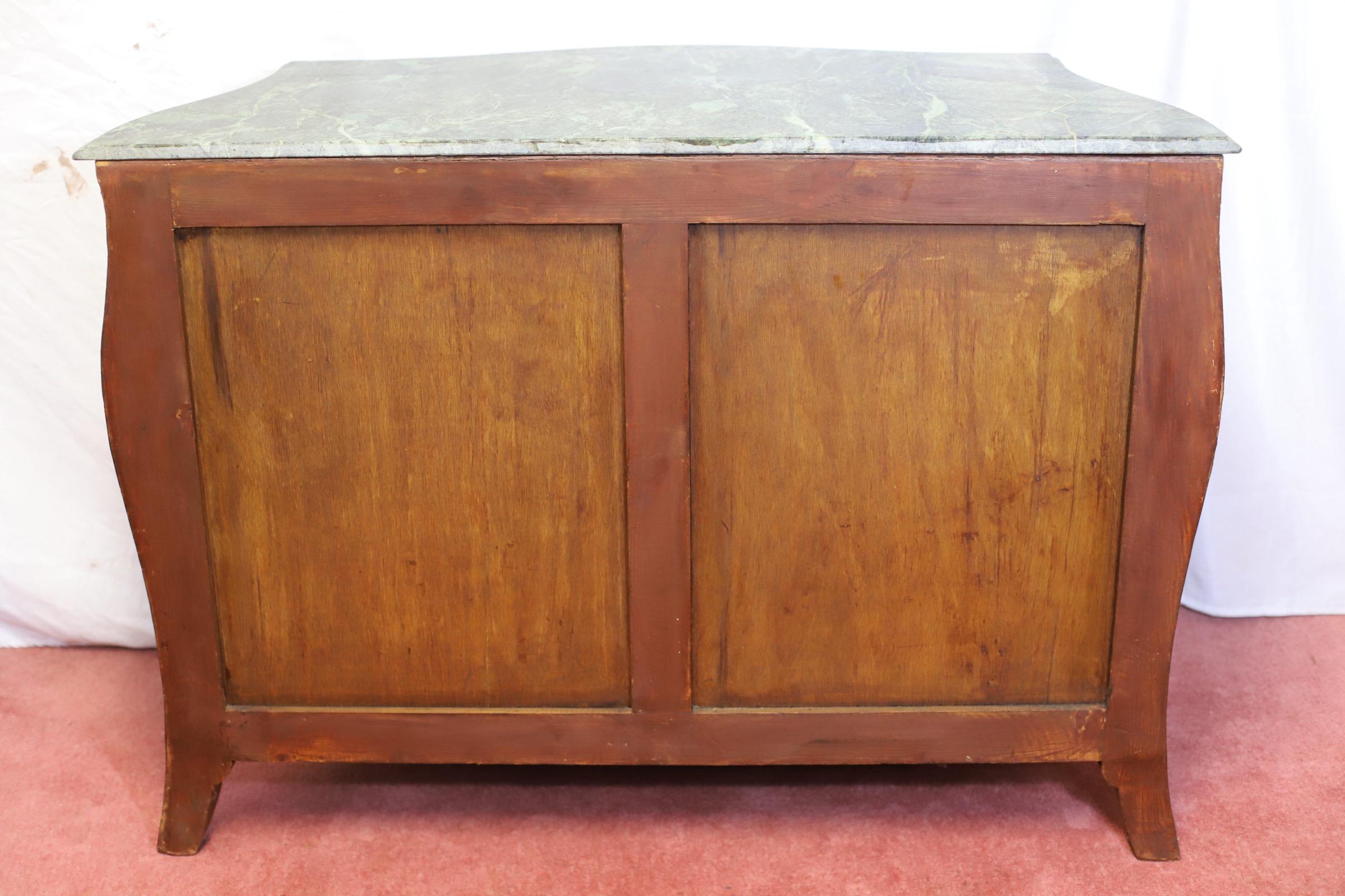Lovely Louis XV Style Chest Of Three Drawers & Marble Top For Sale 9