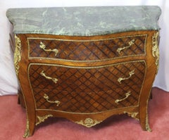 Lovely Louis XV Style Chest Of Three Drawers & Marble Top