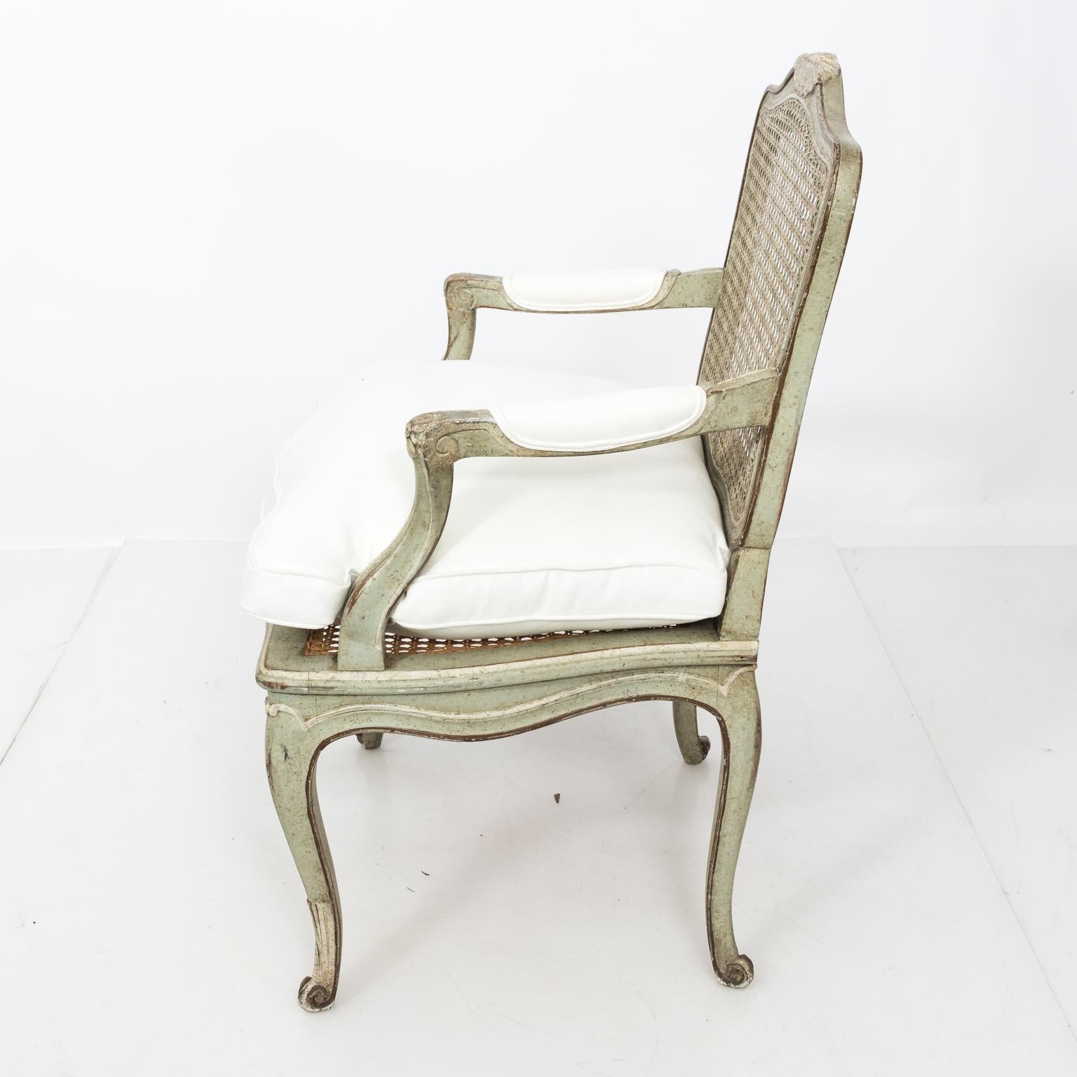 20th Century Lovely Louis XVI Cane Back Painted Fauteuil