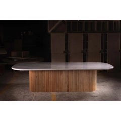 Lovely, Lovely, White Dining Table in Solid Oak & White Marble by No Age Studio