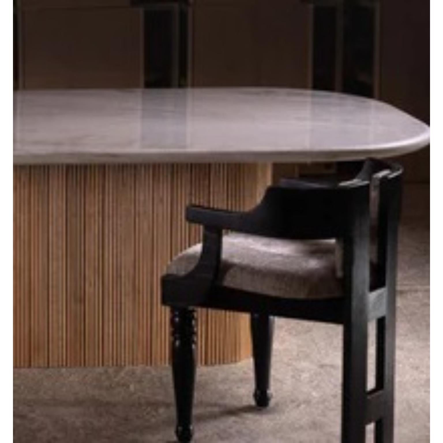 Autre Lovely, Lovely, White Dining Table in Solid Oak & White Marble by No Age Studio en vente