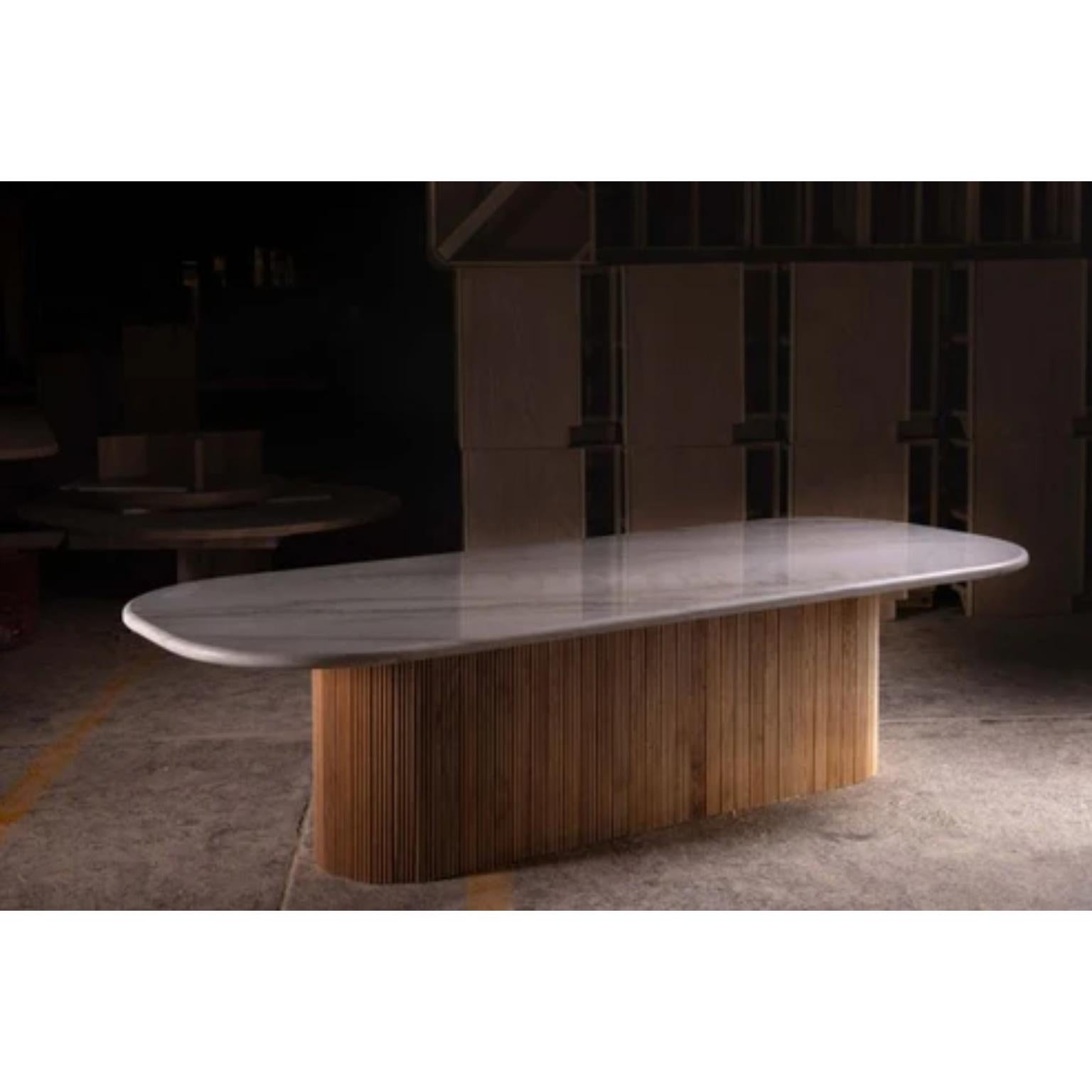Lovely, Lovely, White Dining Table in Solid Oak & White Marble by No Age Studio Neuf - En vente à Geneve, CH
