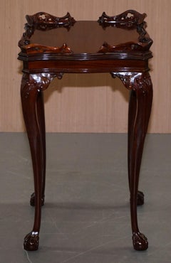 Lovely Hardwood Claw and Ball Feet Jardinière Marble Bust Clock Flower Pot Stand