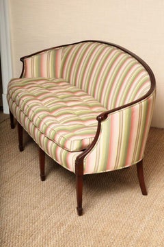 Mahogany Wood & Hogan Hepplewhite Style Sofa w/ Show-Wood Frame, In Stock