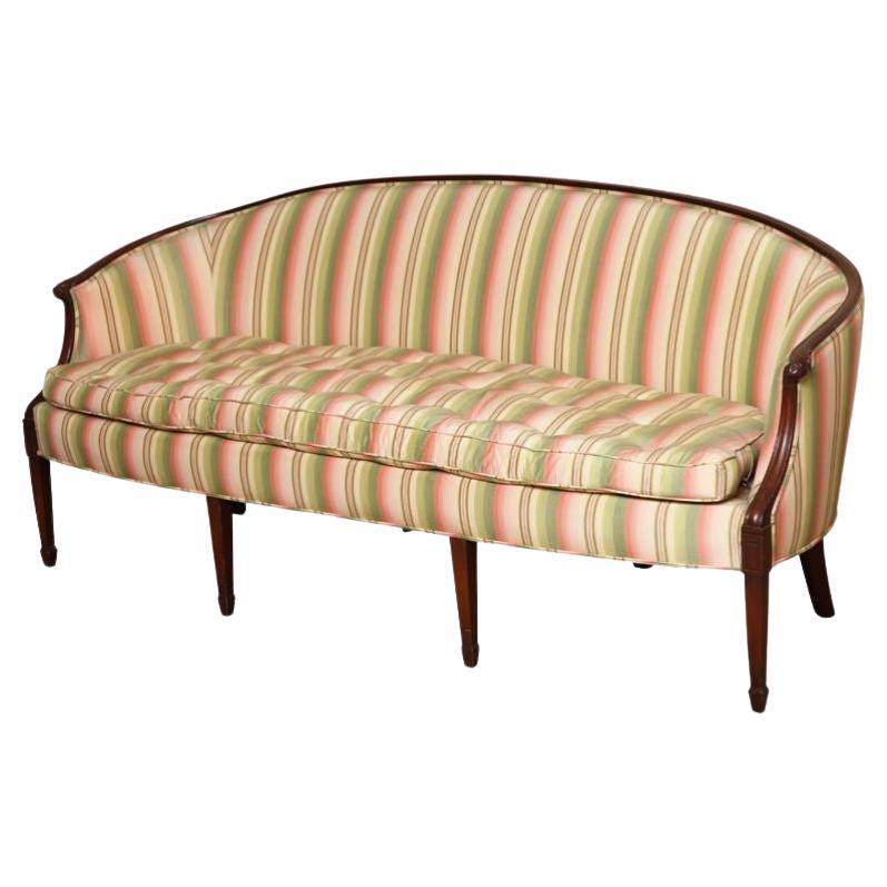 Mahogany Wood & Hogan Hepplewhite Style Sofa w/ Show-Wood Frame, In Stock