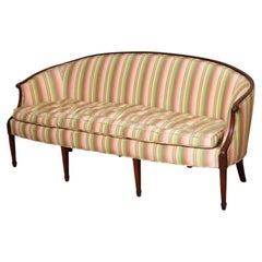 Mahogany Wood & Hogan Hepplewhite Style Sofa w/ Show-Wood Frame, In Stock 