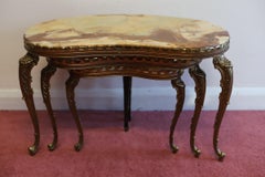 Lovely Marble & Brass Nest Of Three Coffee Table