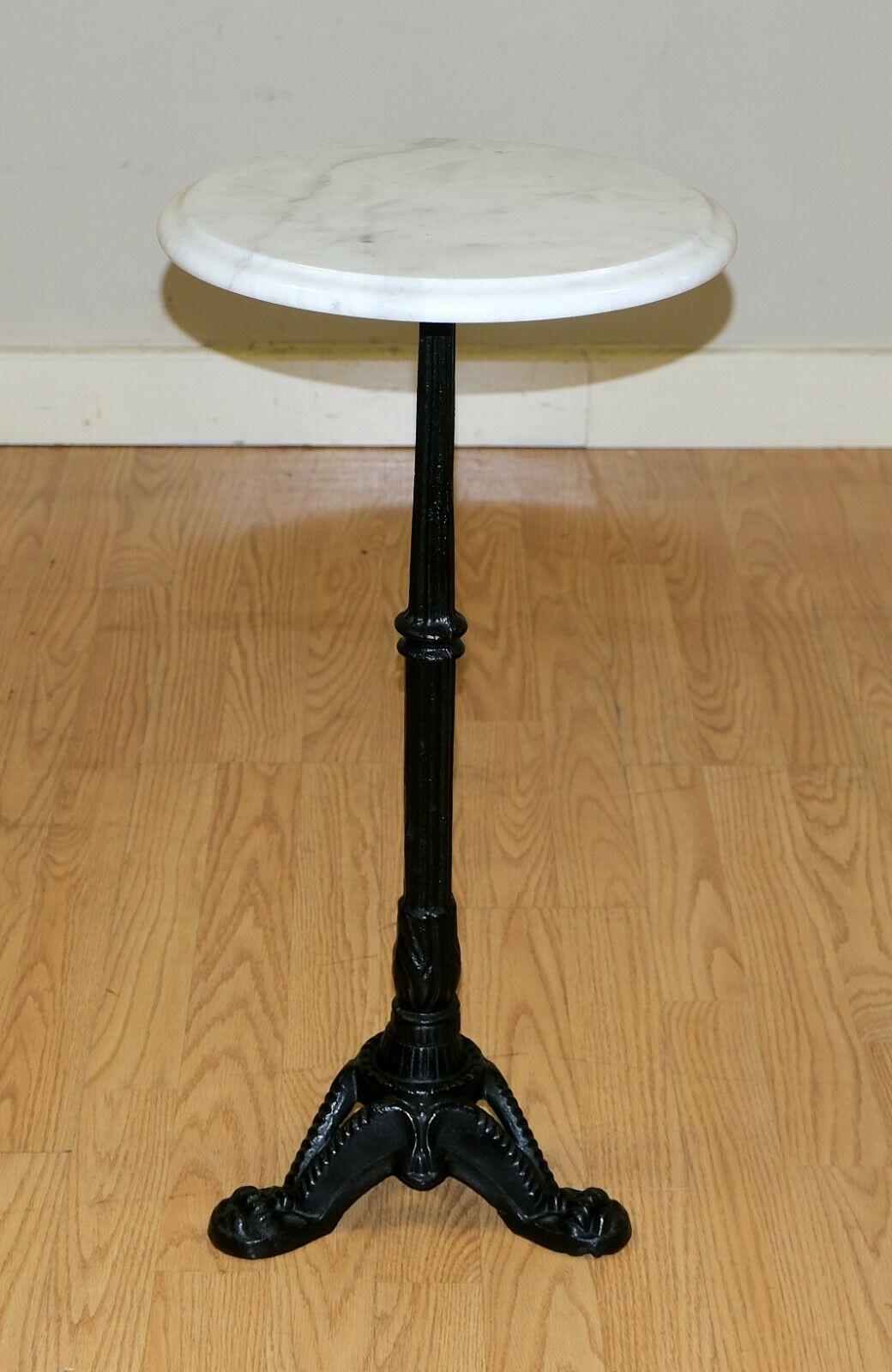 Lovely Marble Wine/Side Top Table Standing on Iron Tripod Base with Nice Details 4