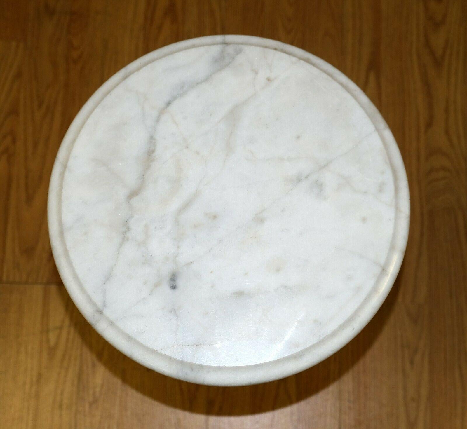 Art Deco Lovely Marble Wine/Side Top Table Standing on Iron Tripod Base with Nice Details