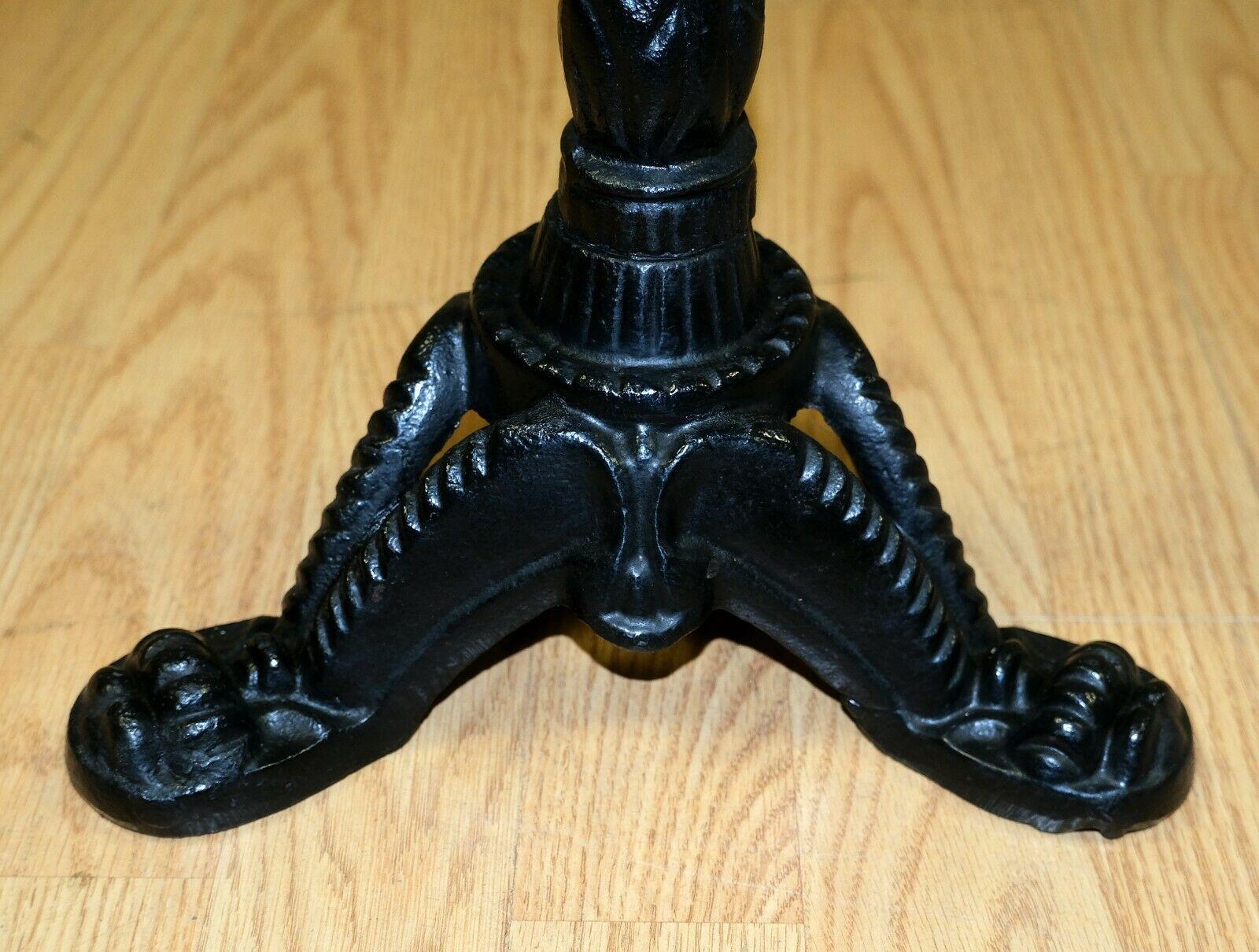 English Lovely Marble Wine/Side Top Table Standing on Iron Tripod Base with Nice Details