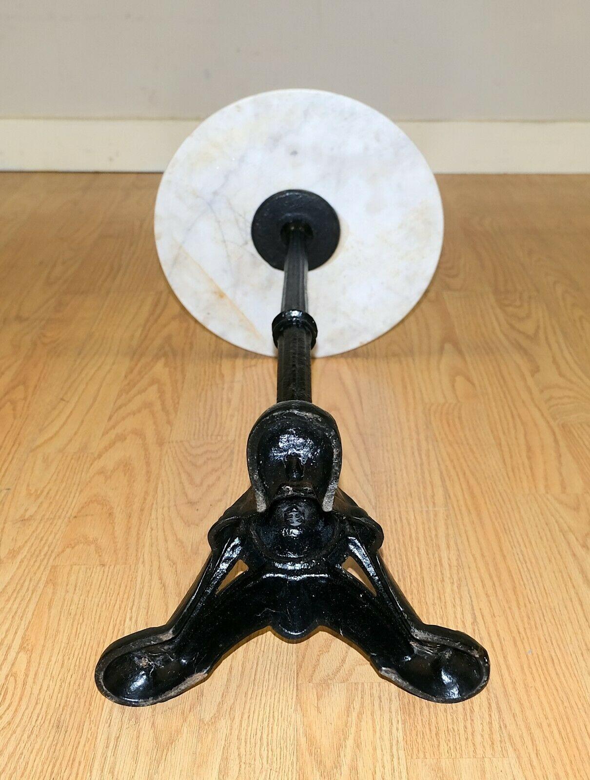 Lovely Marble Wine/Side Top Table Standing on Iron Tripod Base with Nice Details 1