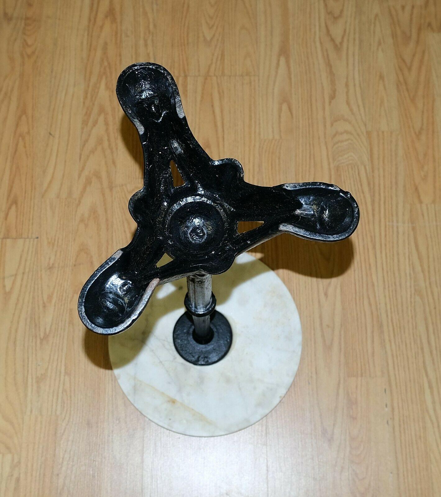 Lovely Marble Wine/Side Top Table Standing on Iron Tripod Base with Nice Details 2