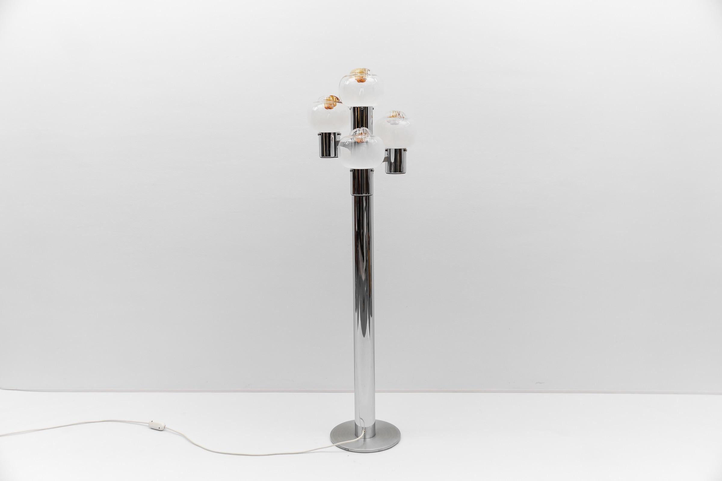 Mid-Century Modern Lovely Mazzega Murano Glass Floor Lamp, 1960s Italy For Sale