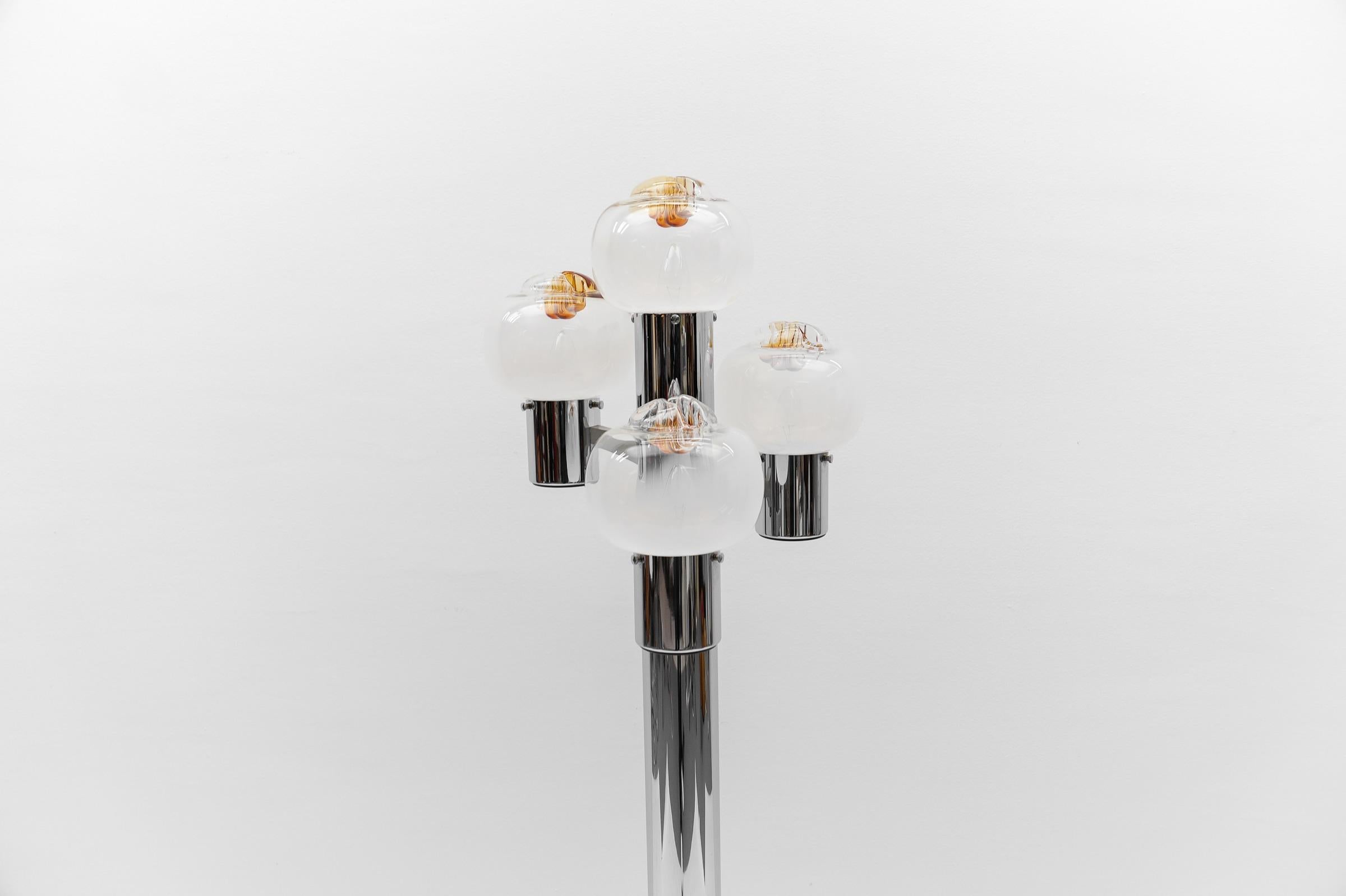 Italian Lovely Mazzega Murano Glass Floor Lamp, 1960s Italy For Sale