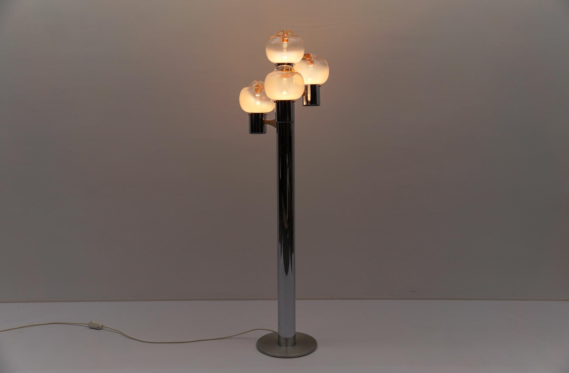 Metal Lovely Mazzega Murano Glass Floor Lamp, 1960s Italy For Sale