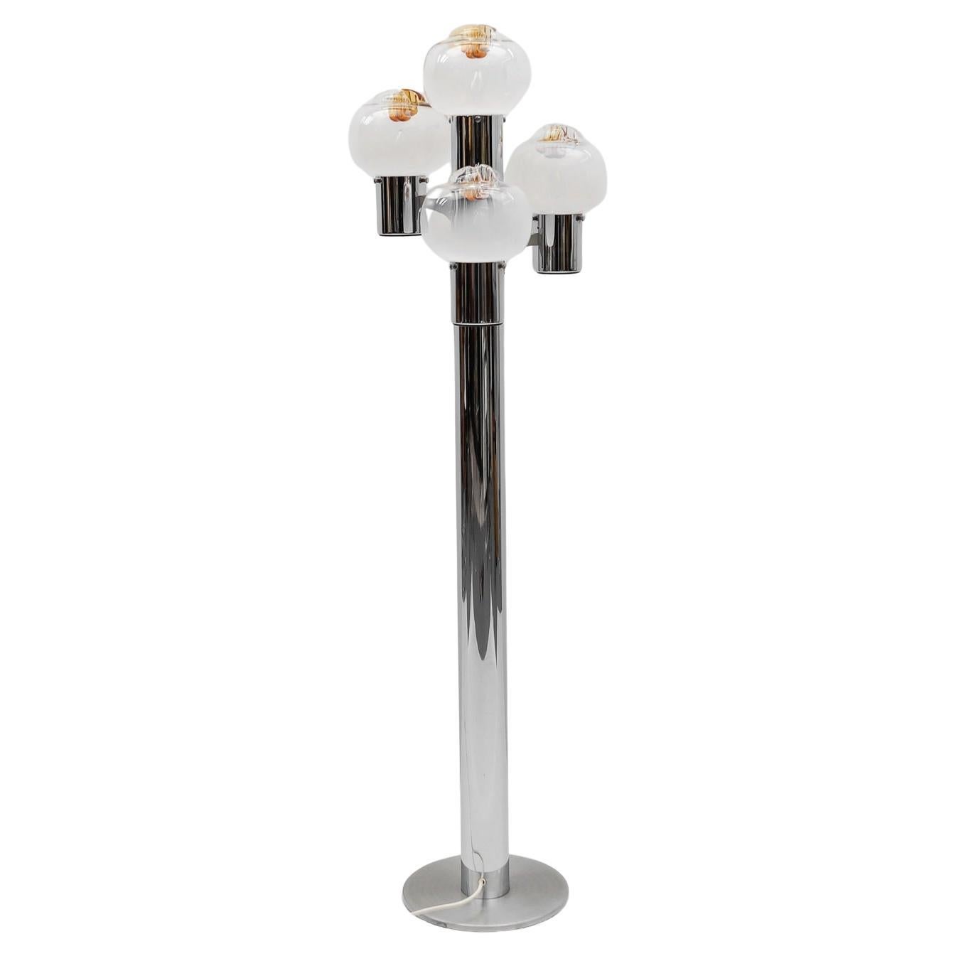Lovely Mazzega Murano Glass Floor Lamp, 1960s Italy