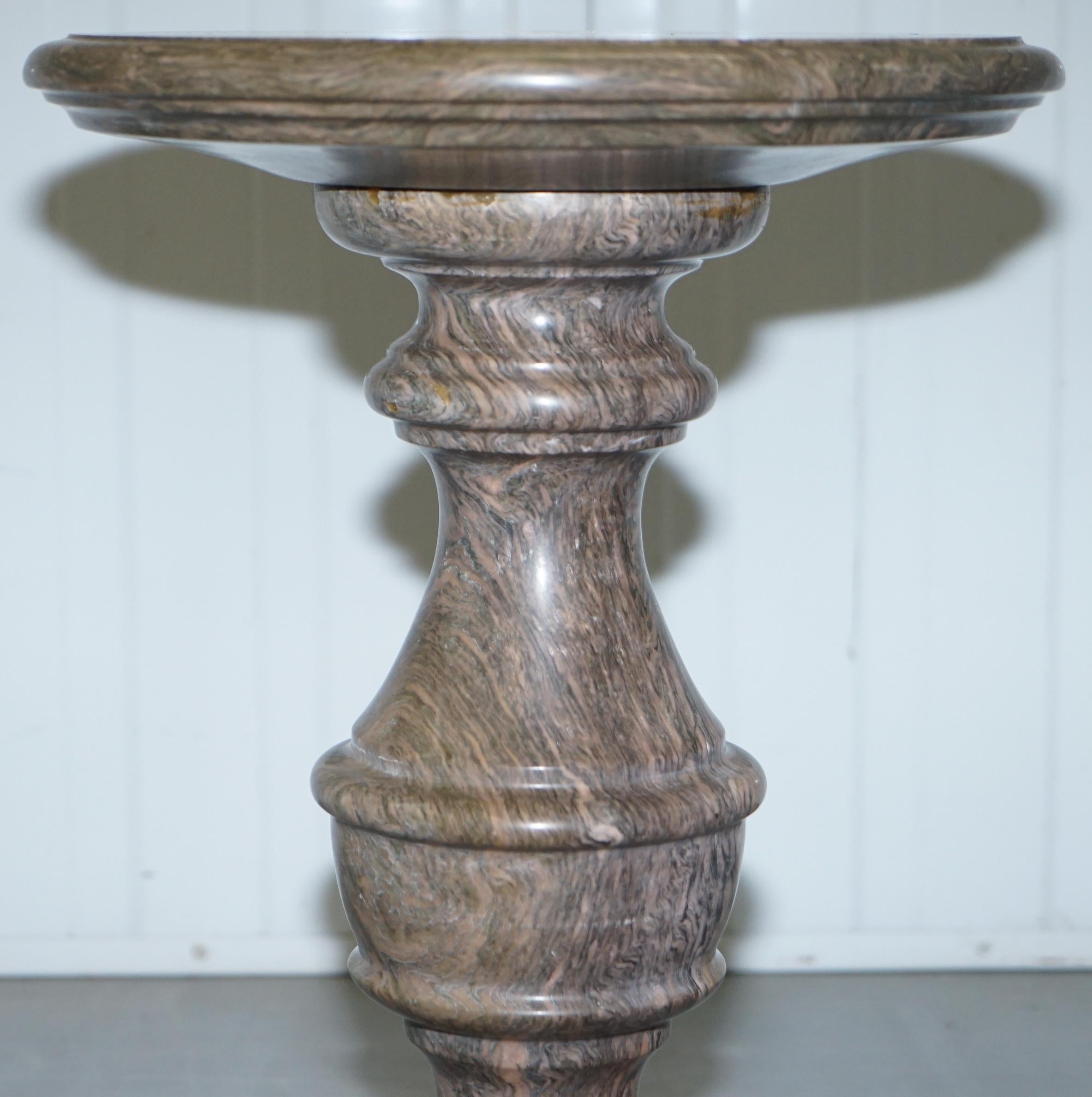 Lovely Medium Solid Marble Side End Lamp Wine Occasional Centre Round Table 4