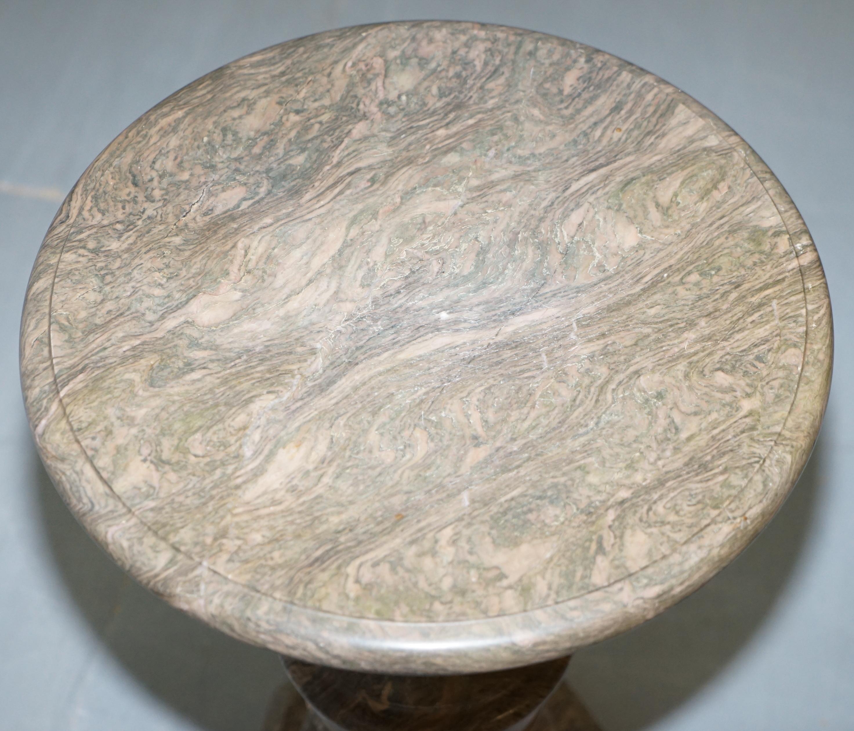Lovely Medium Solid Marble Side End Lamp Wine Occasional Centre Round Table 5