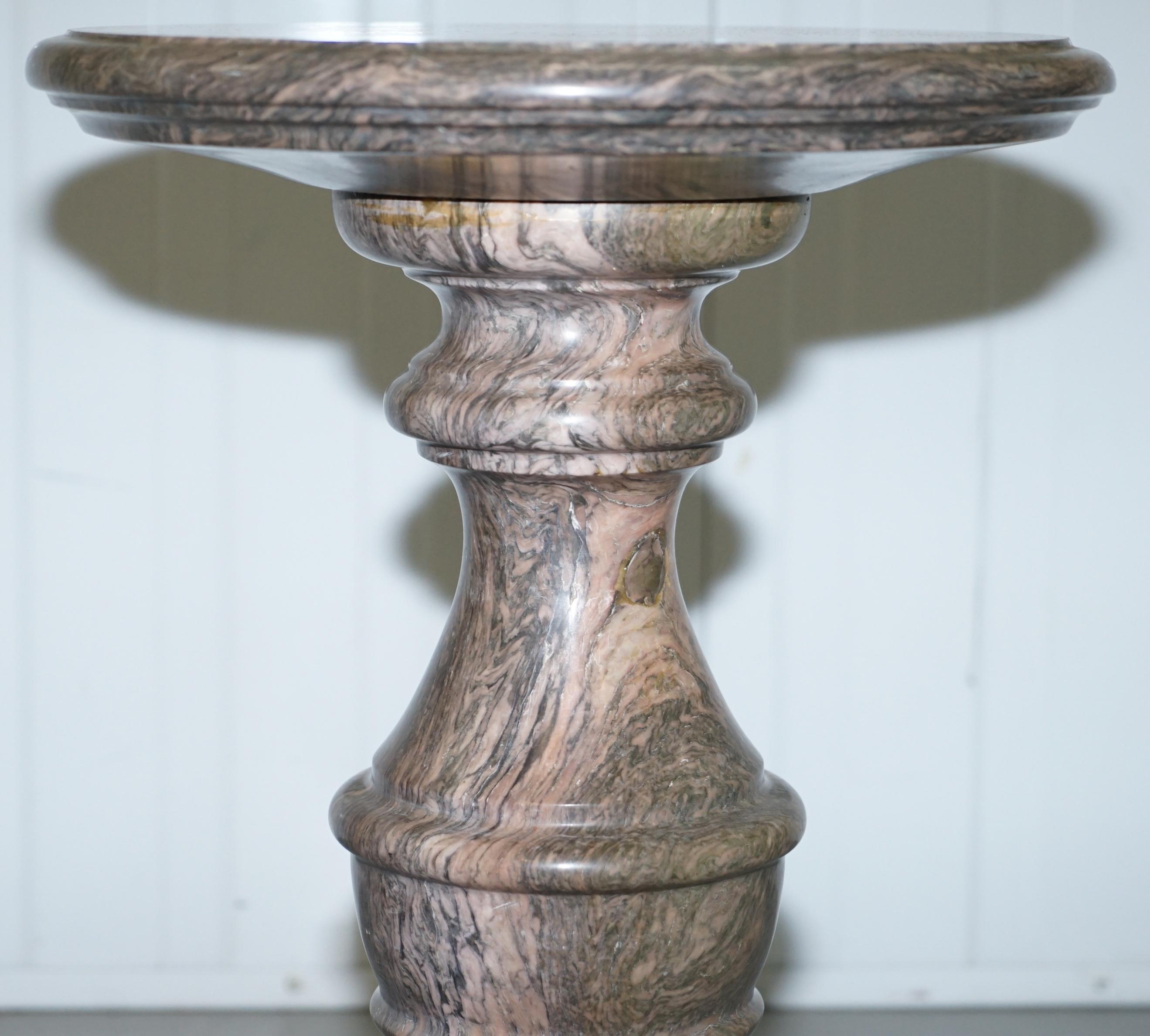 20th Century Lovely Medium Solid Marble Side End Lamp Wine Occasional Centre Round Table