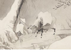 Lovely Meiji Japanese Scroll Paintings Japan Tomobako Tamazusa Kawabata 1