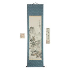 Schönes Fusetsu NakamuraScroll-Gemälde Japanischer Künstler Blumen, gemalt, gemalt