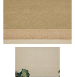 Lovely Meiji Period Scroll Paintings Japan Artist Landscape Painted