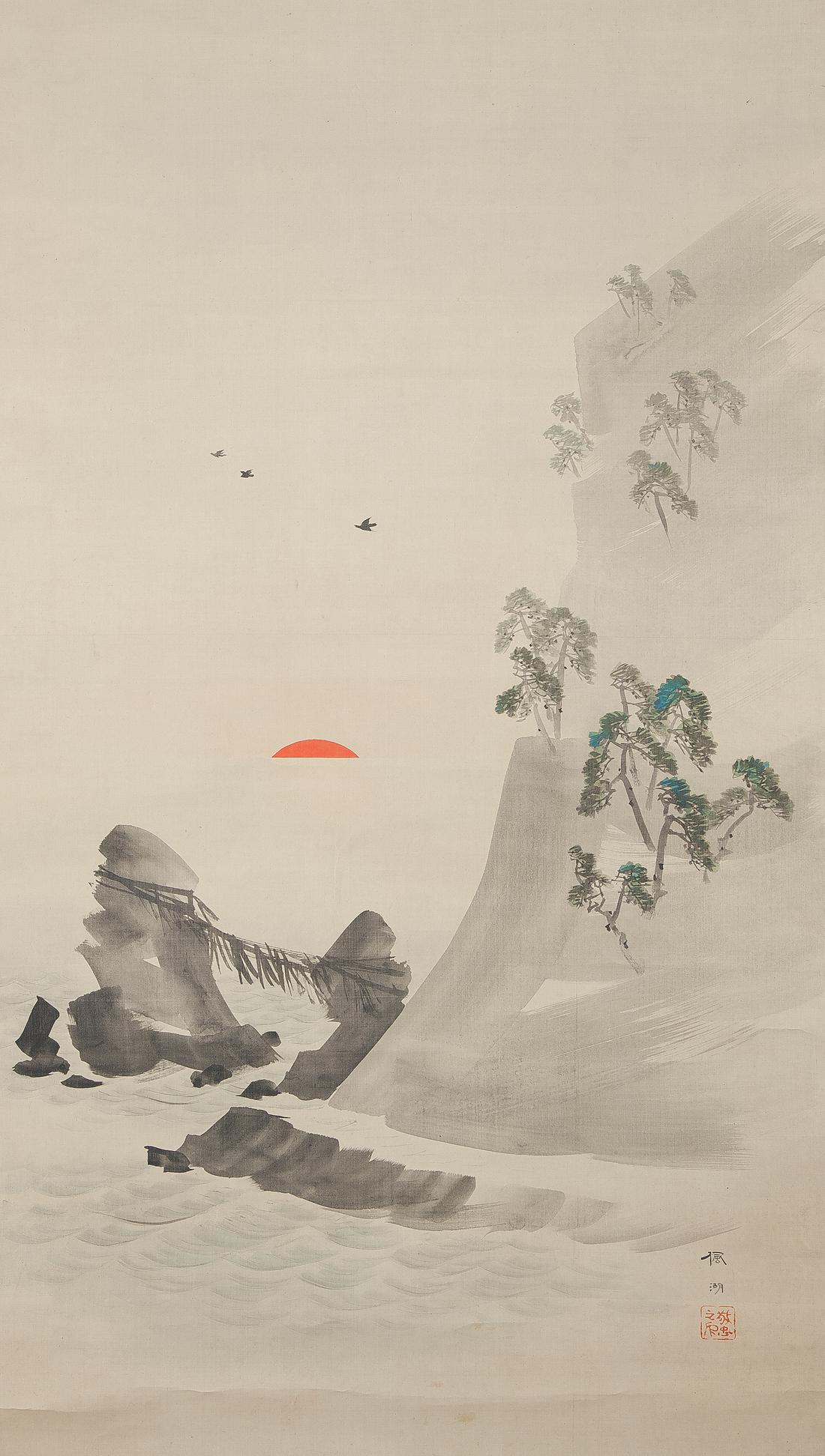 Japanese Lovely Meiji Period Scroll Paintings Japan Meiji Artist Fuko Matsumoto For Sale