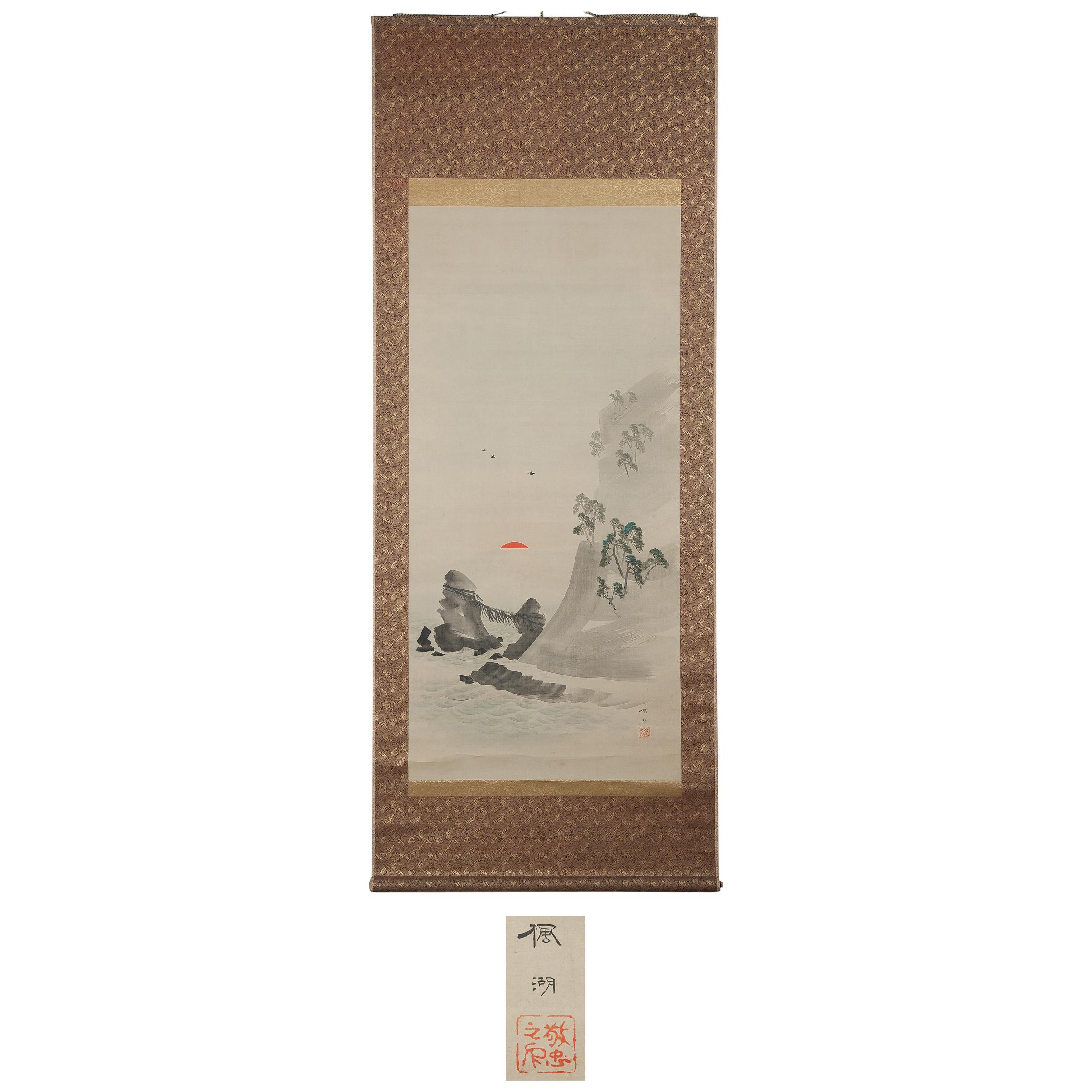 Lovely Meiji Period Scroll Paintings Japan Meiji Artist Fuko Matsumoto