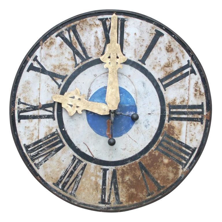 Lovely Metal Clock Face For Sale at 1stdibs