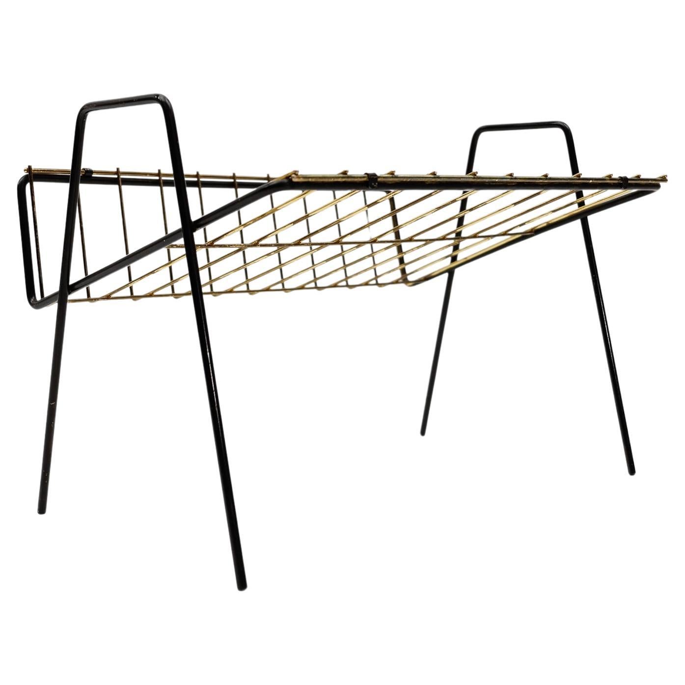 Lovely Metal Magazine Rack Mid-Century Modern, 1950s, Austria For Sale