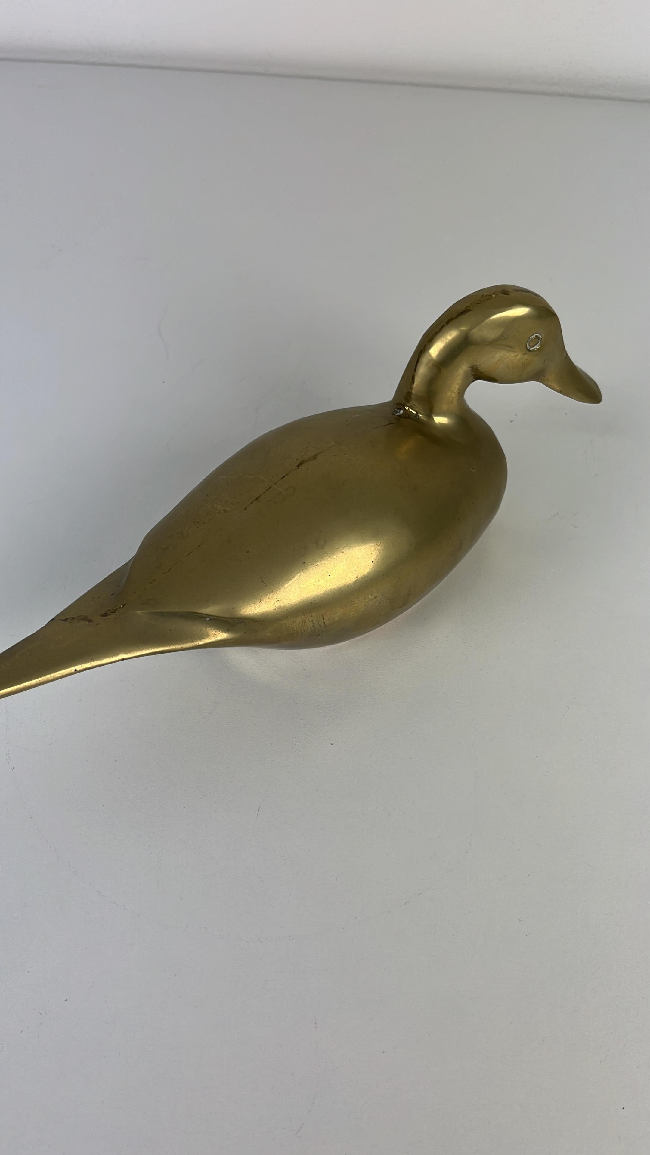 Graziosa anatra in ottone di metà secolo, Made in Italy  1960s in vendita 4