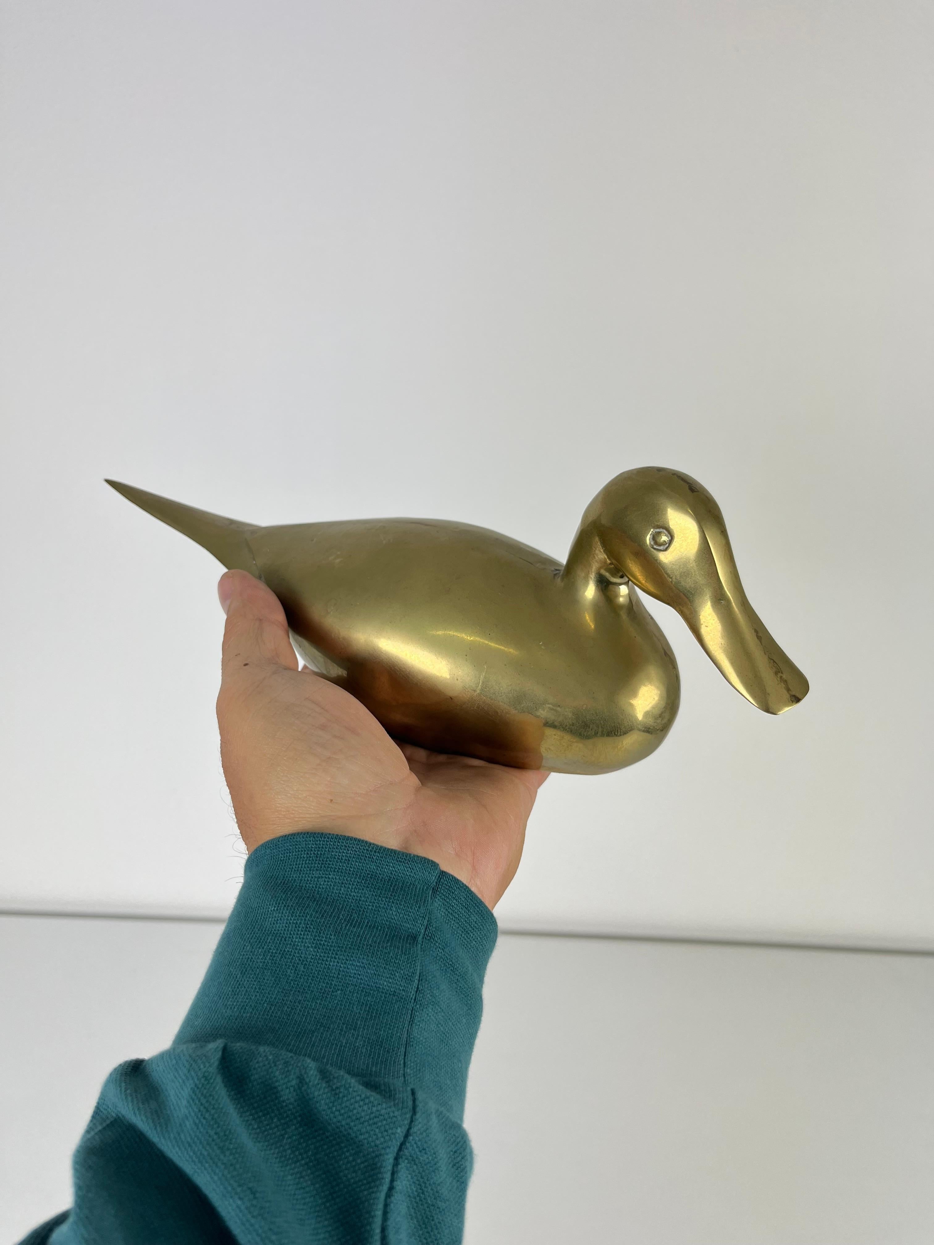 Ottone Graziosa anatra in ottone di metà secolo, Made in Italy  1960s in vendita