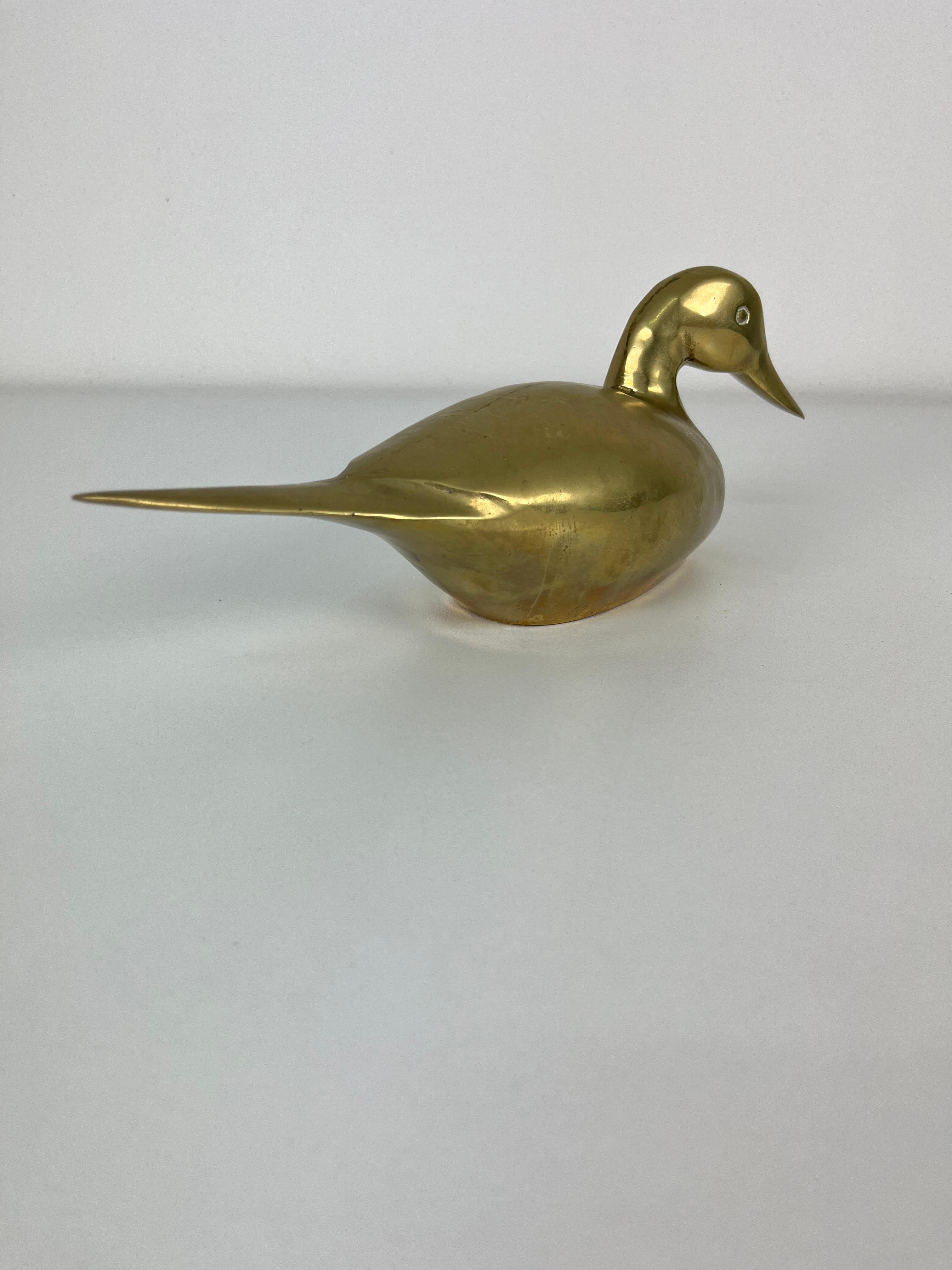 Graziosa anatra in ottone di metà secolo, Made in Italy  1960s in vendita 1