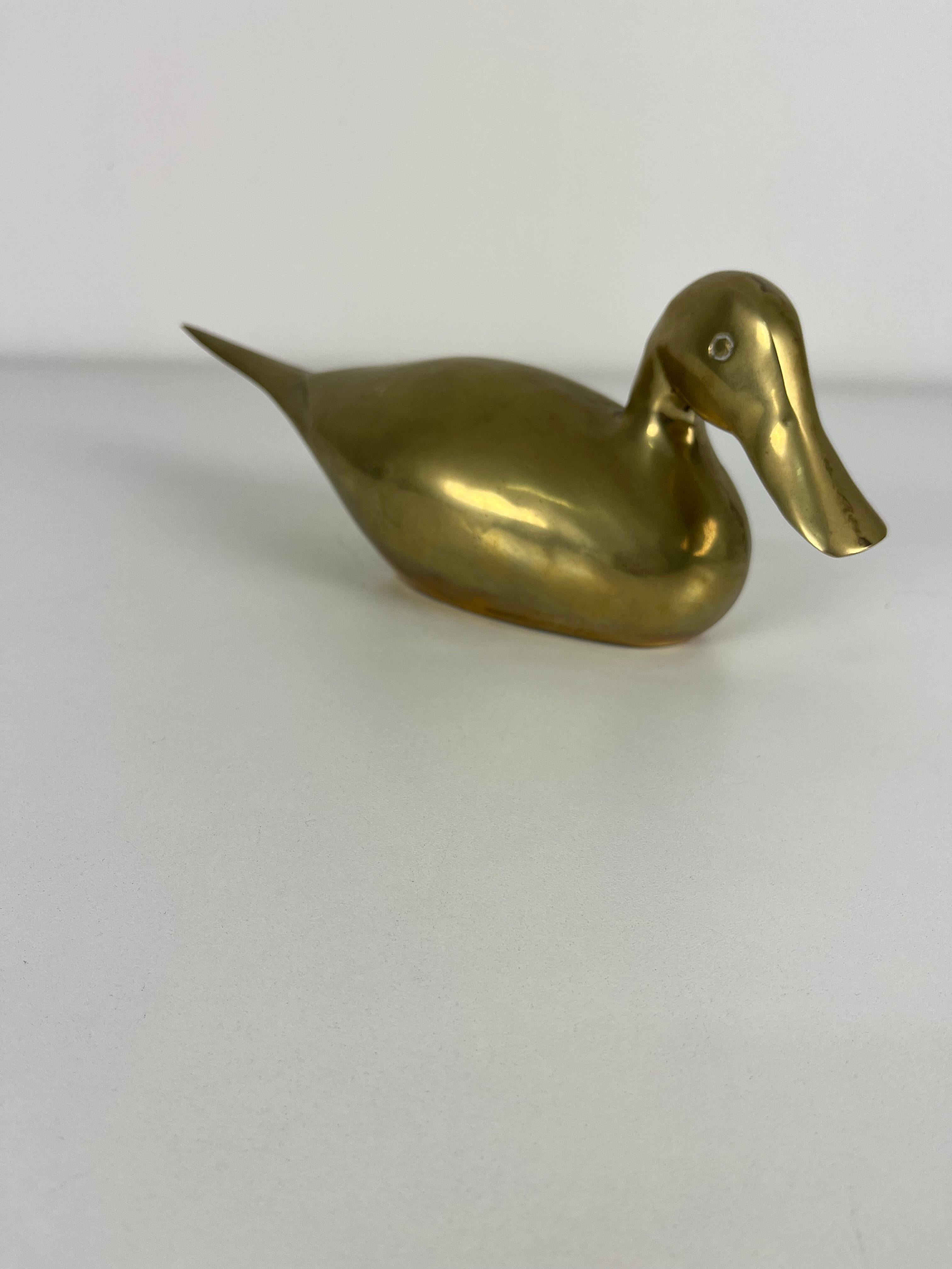 Graziosa anatra in ottone di metà secolo, Made in Italy  1960s in vendita 2