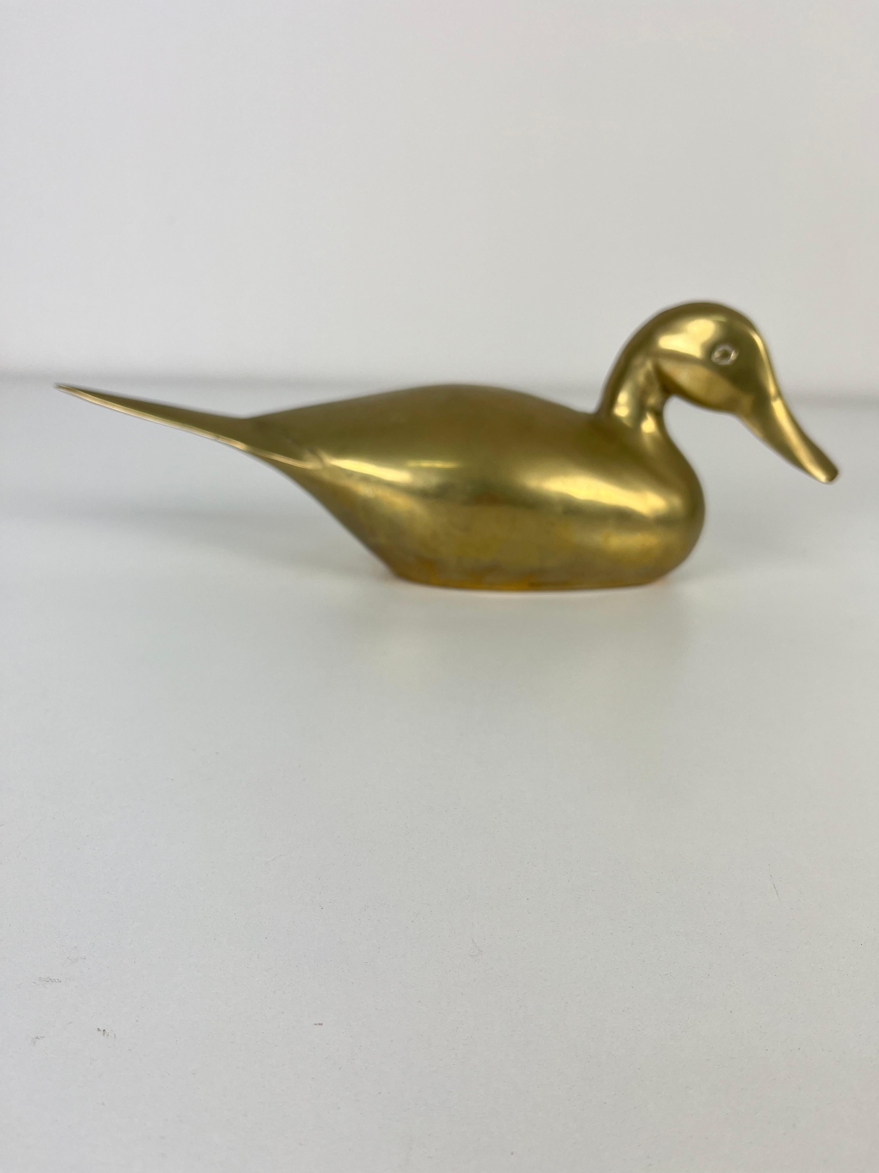 Graziosa anatra in ottone di metà secolo, Made in Italy  1960s in vendita 3