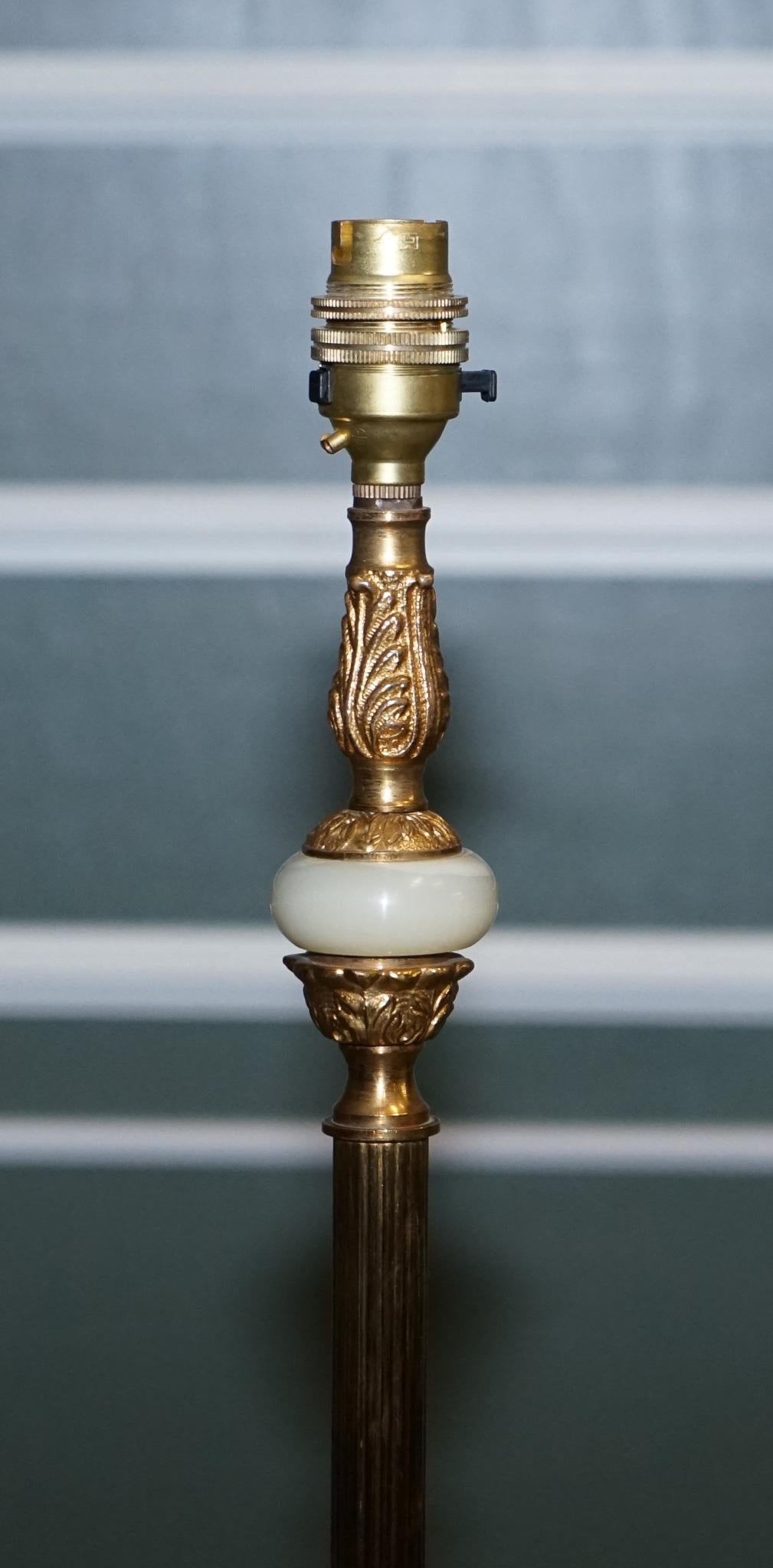 antique brass floor lamp with marble base
