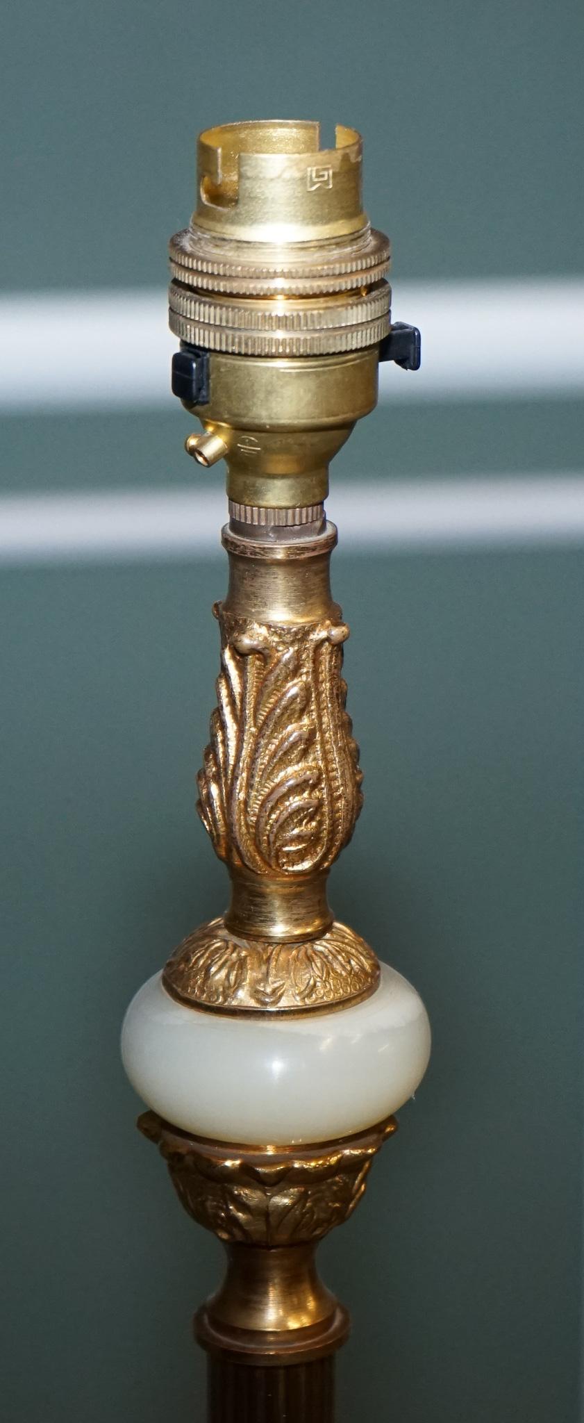 Mid-Century Modern Lovely Midcentury Brass Floor Lamp with Onyx Base