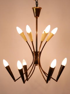 Lovely Mid Century Modern 12-Flamed Sputnik Chandelier Germany 1950s