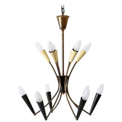 Magnifique lustre Sputnik Modern à 12 flammes Allemagne années 1950